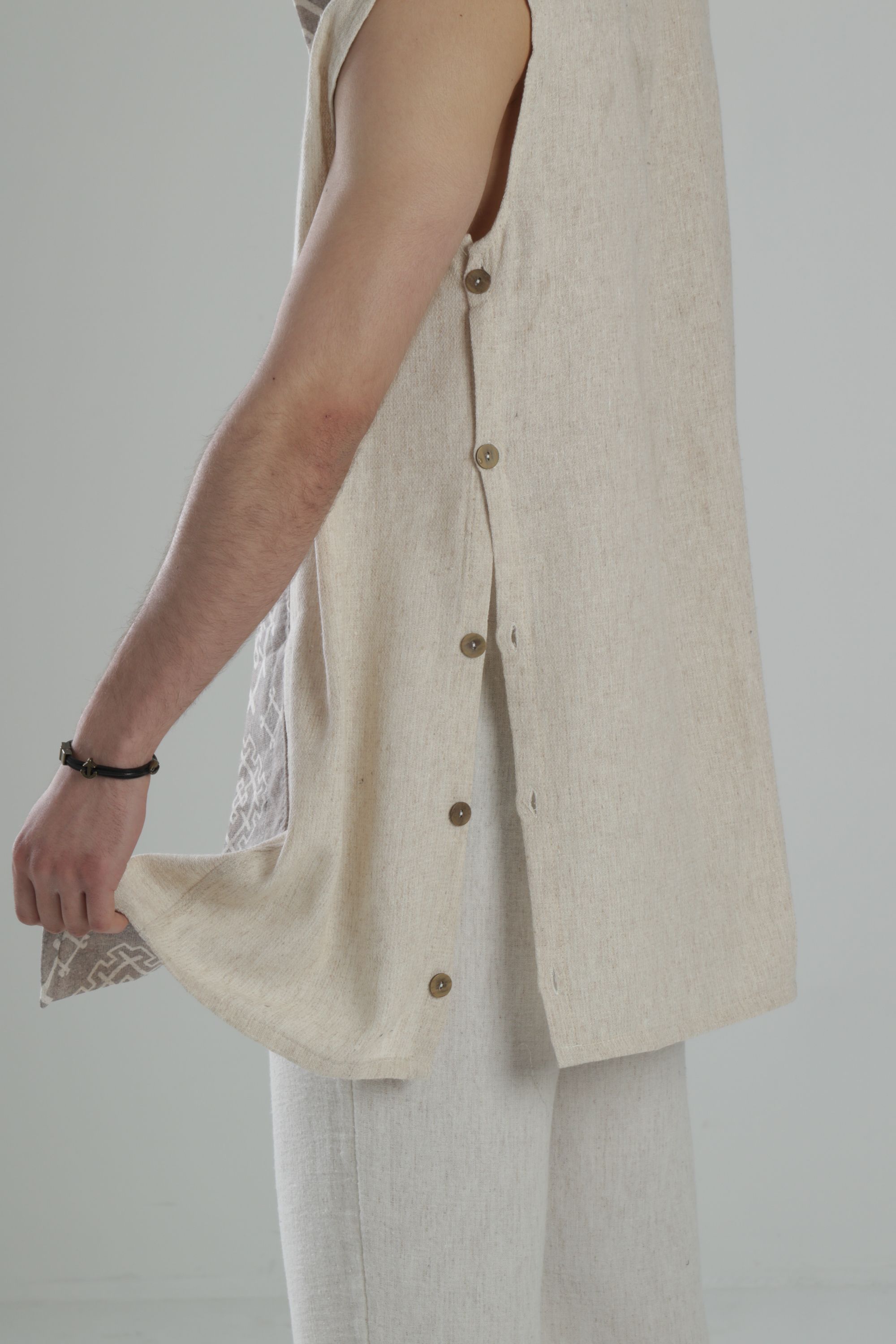 Bohem Keten Desenli Kimono
