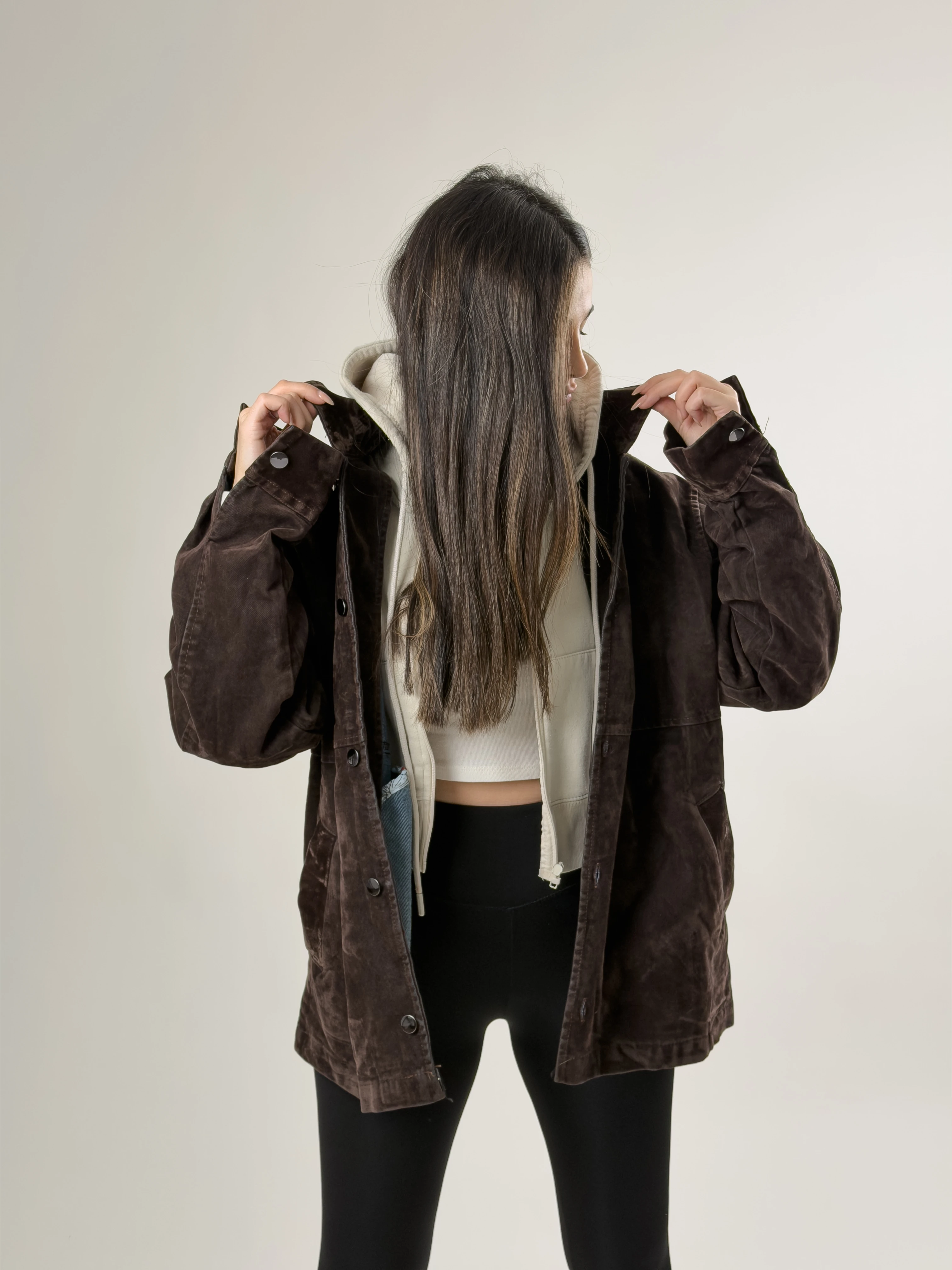 Kadın Kahverengi Süet Ceket COC2625