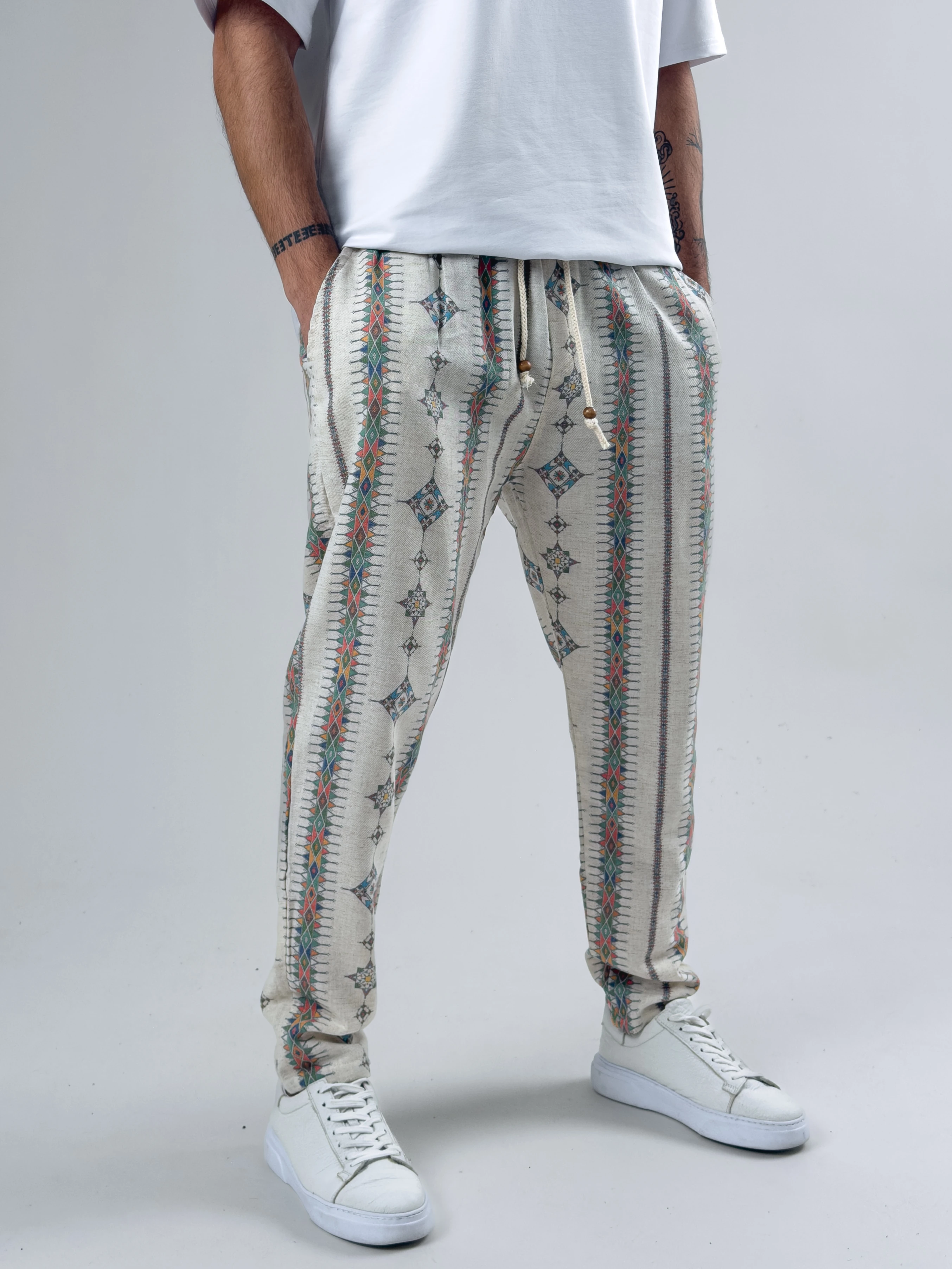 Küre Desenli Erkek Baget Pantolon COC2595