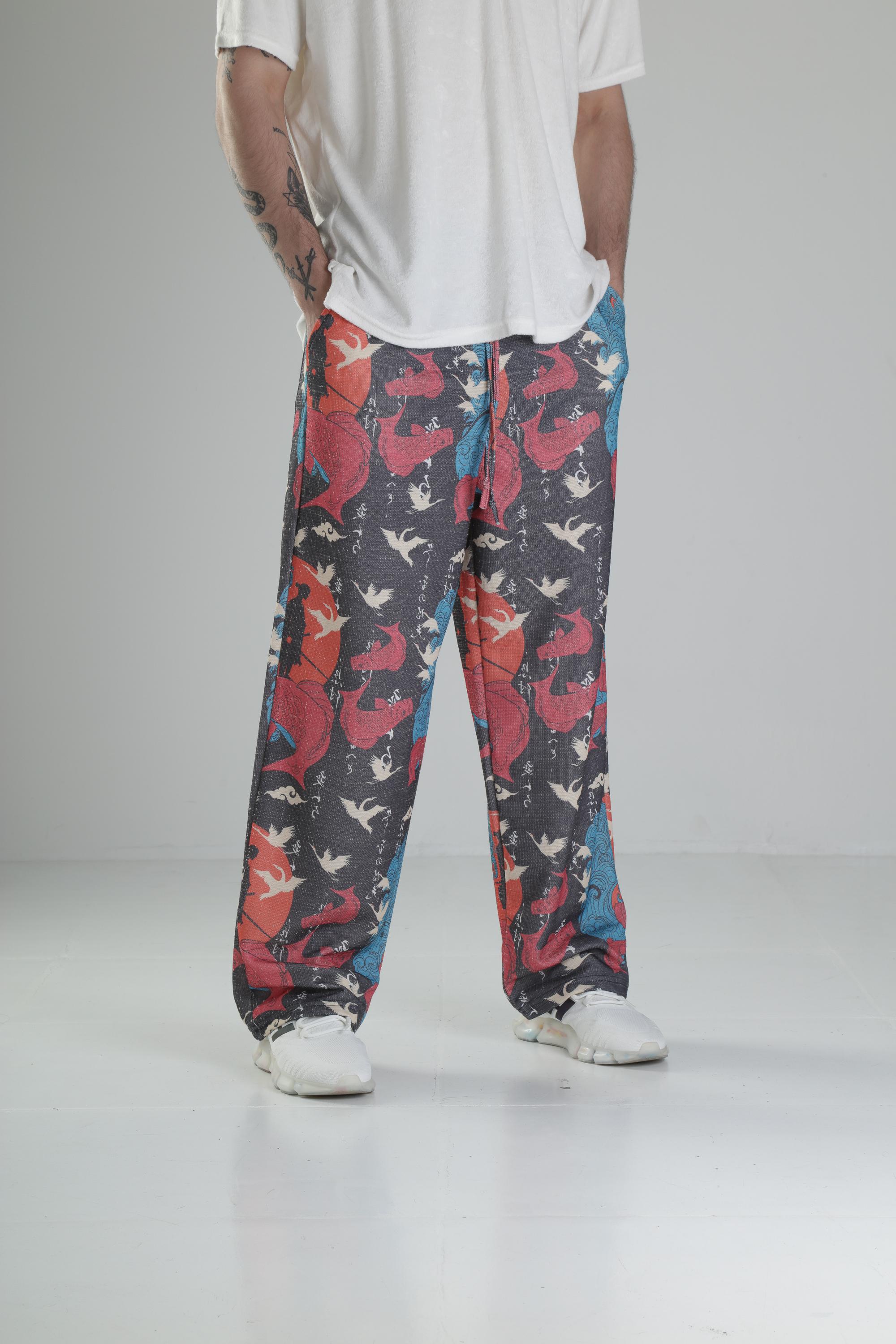 Etnik Desenli Baggy Pantolon