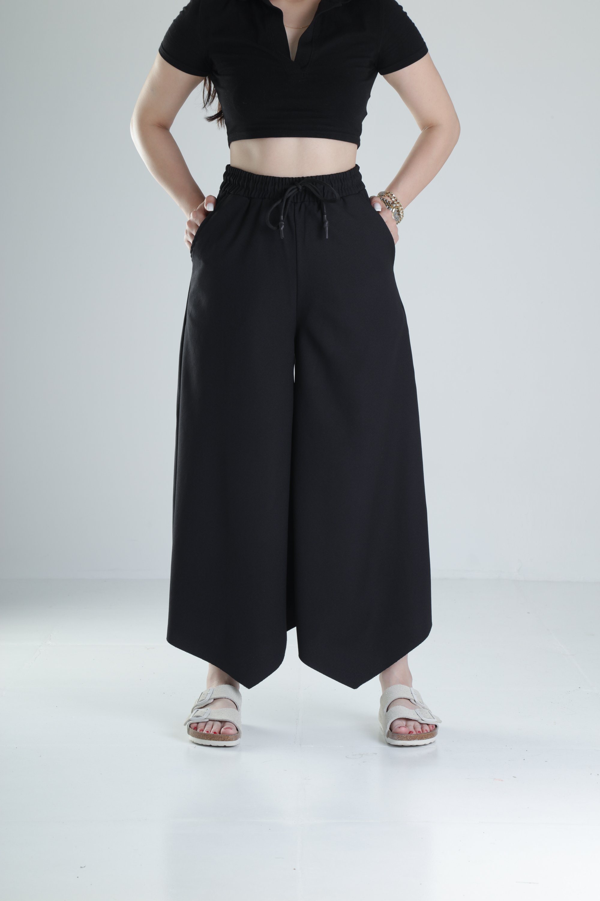 Bürümcük Kumaş Oversize Ok Paça Pantolon