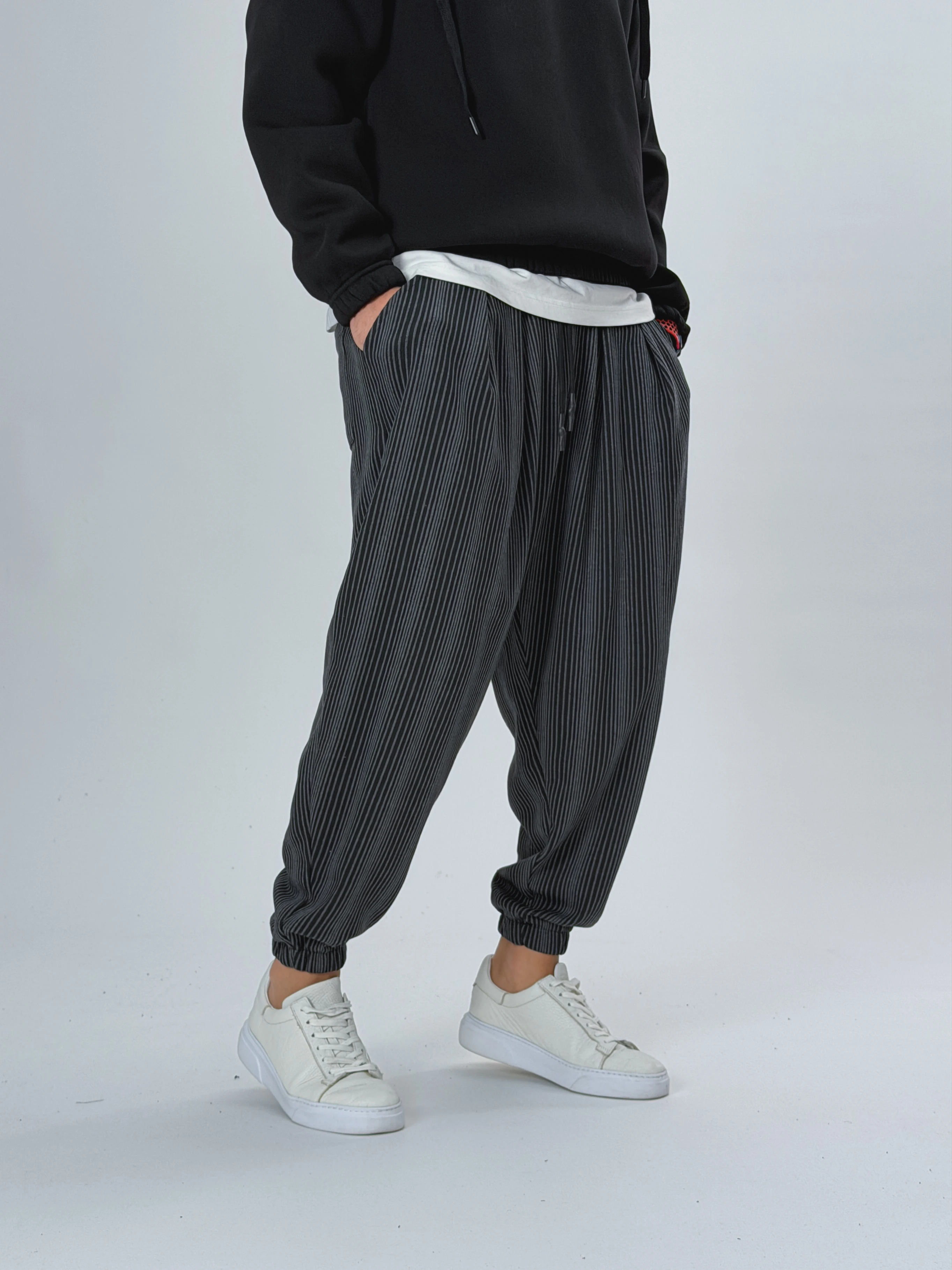 İnce Çizgili Pileli Erkek Yarım Şalvar COC2535