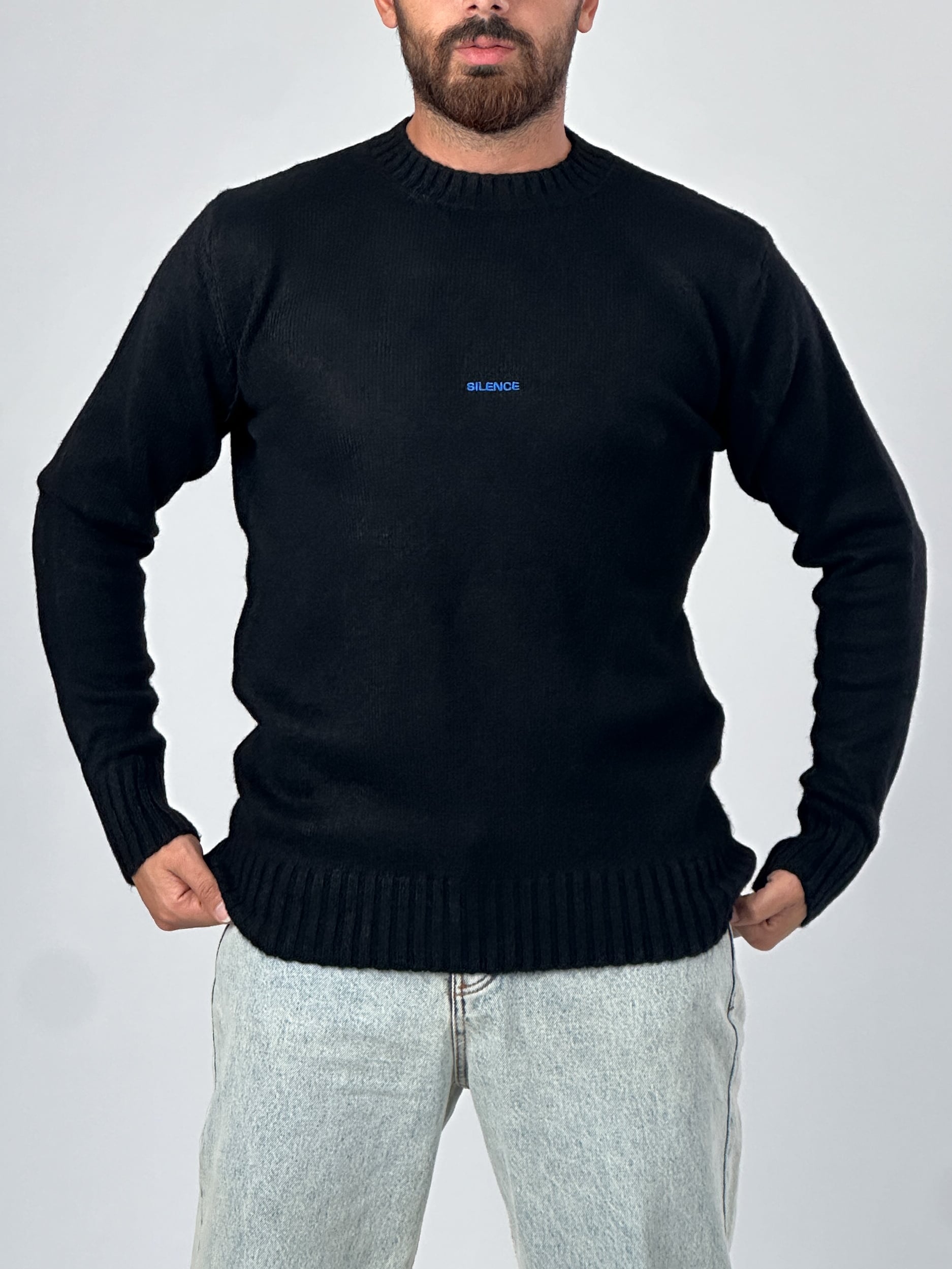 Basic Siyah Erkek Sweatshirt