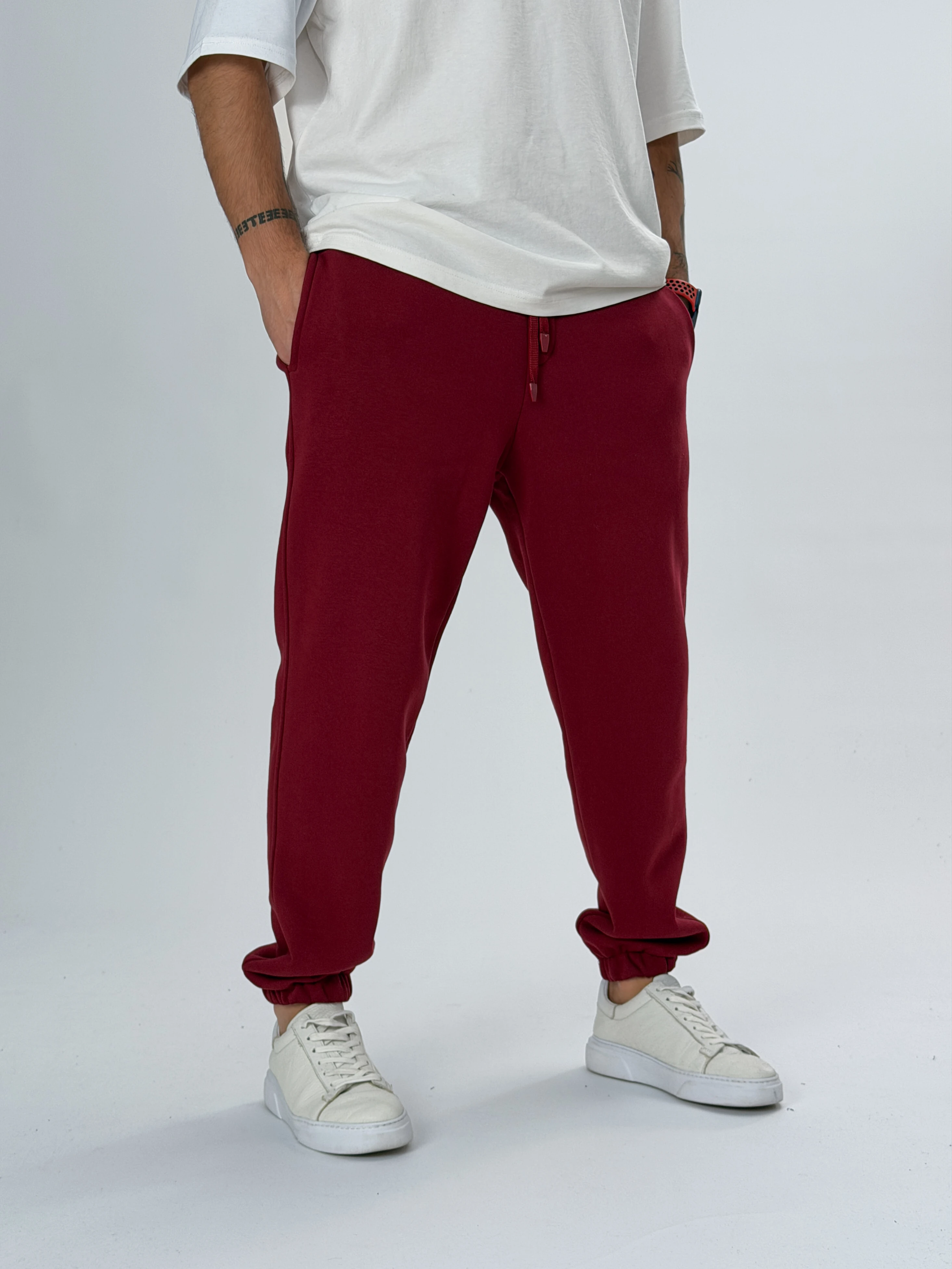 Şardonlu Bordo Erkek Jogger Eşofman COC2550