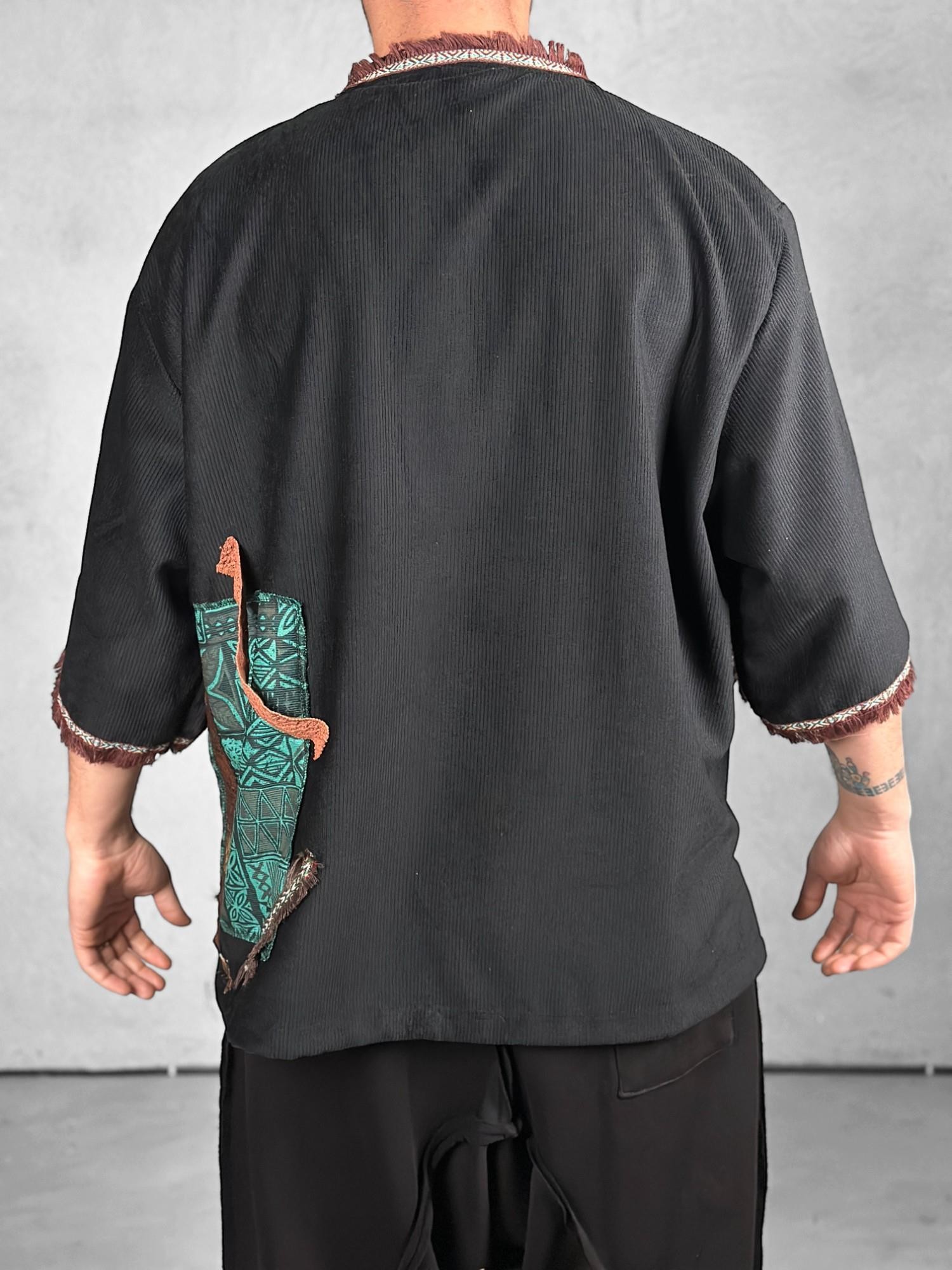 Siyah Kadife Kimono
