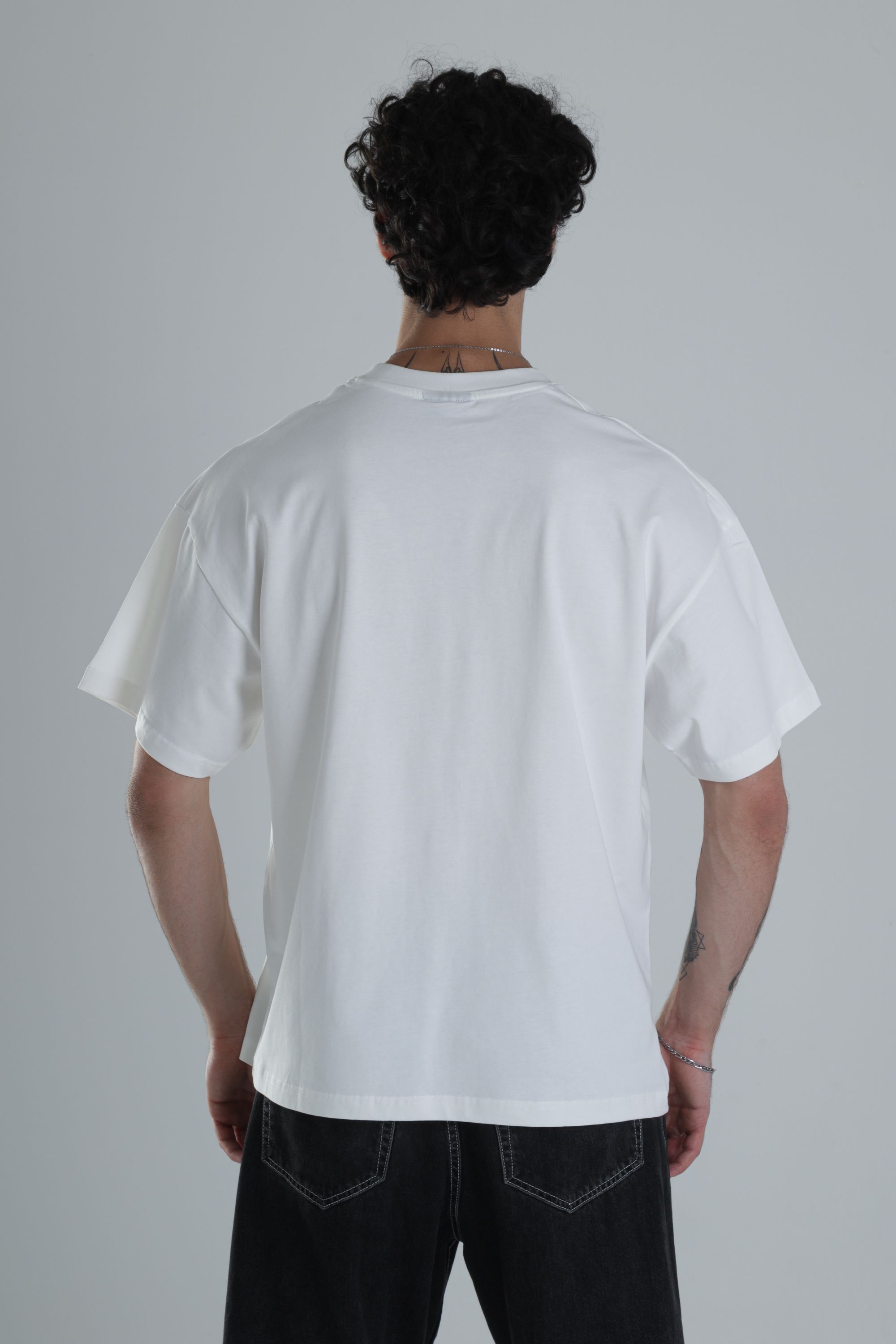 Not Dangerous Beyaz Oversize Tasarım T-Shirt