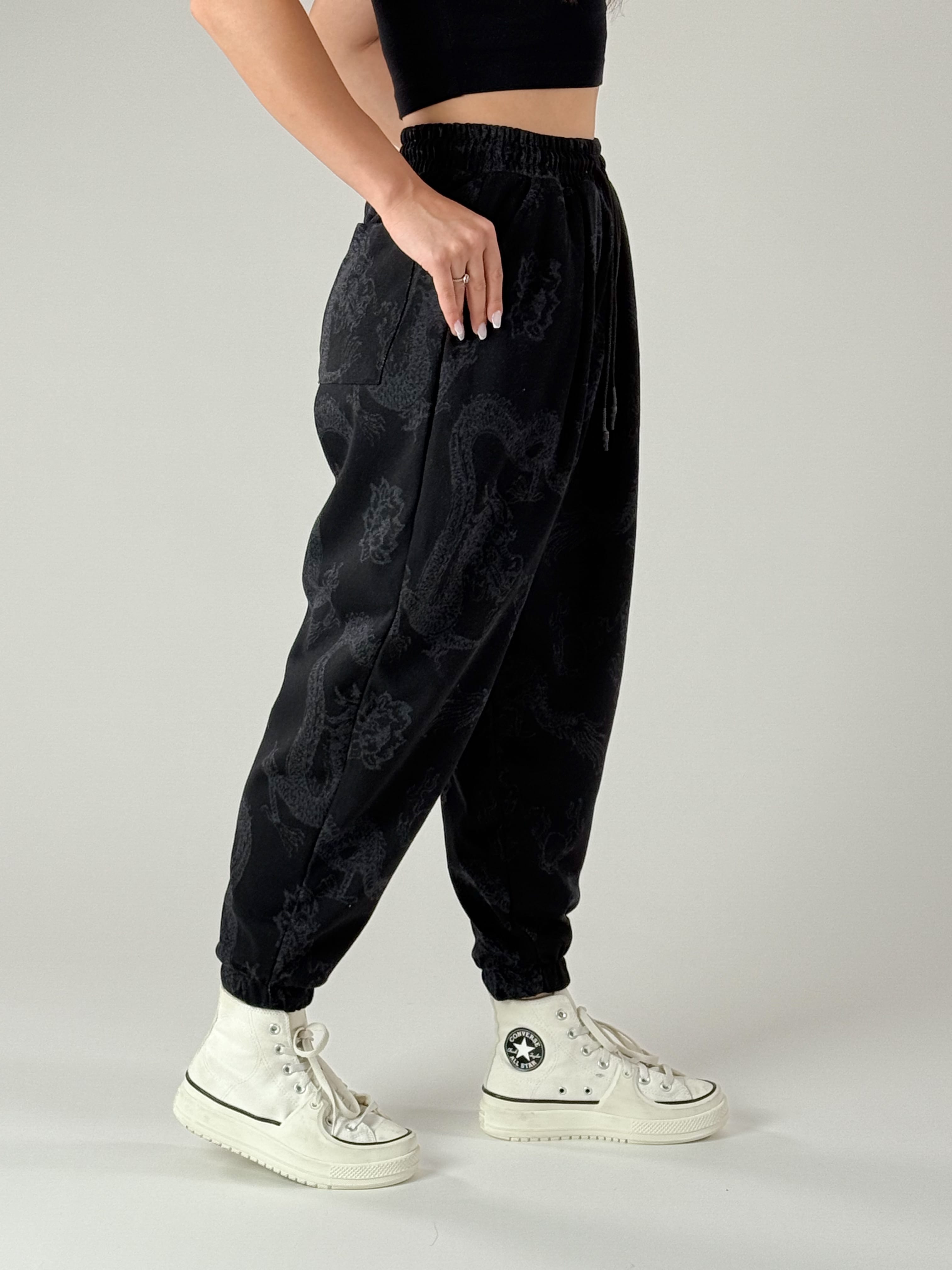 Dragon Desenli Kadın Jogger Pantolon