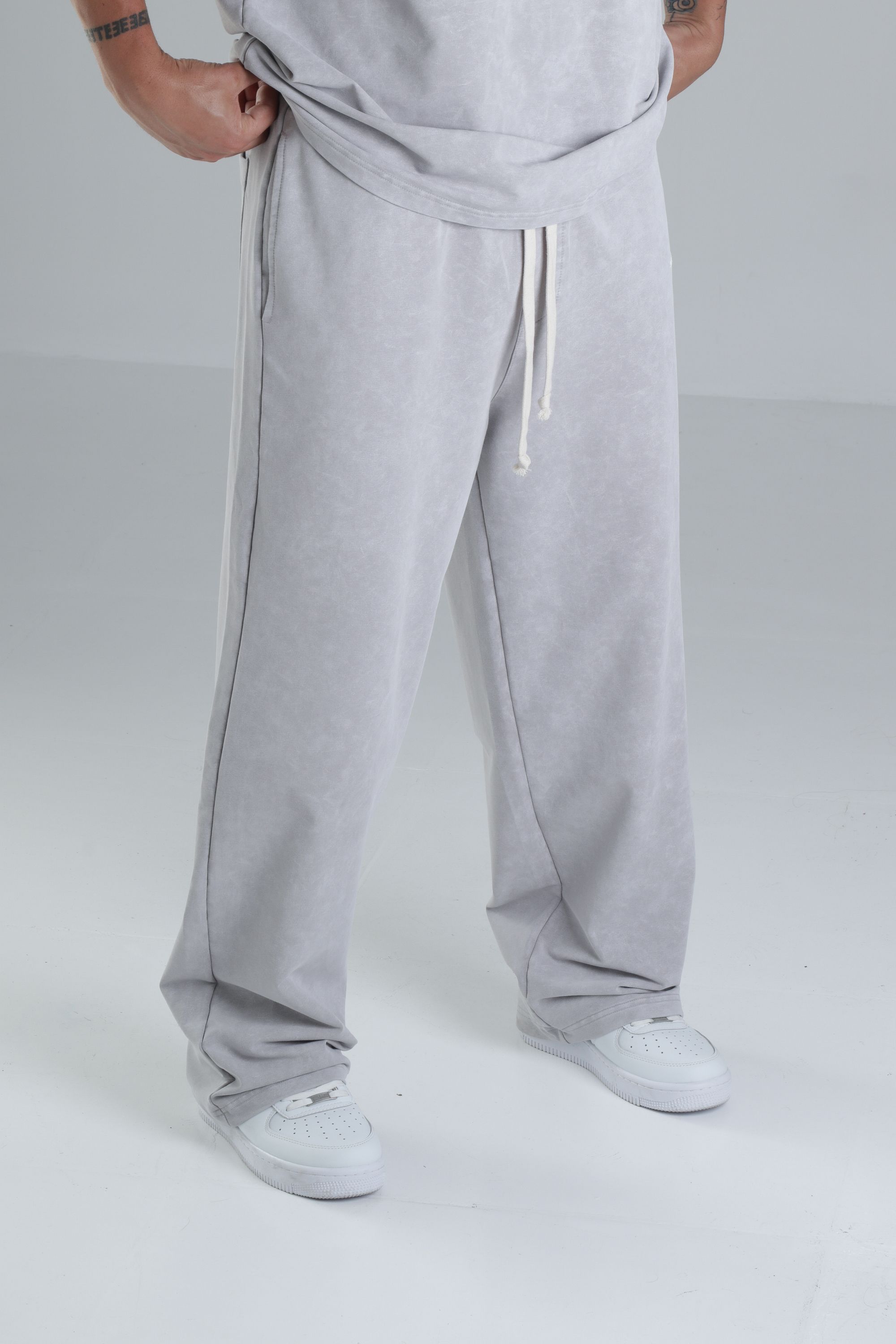 Yıkamalı Gri Oversize Takım