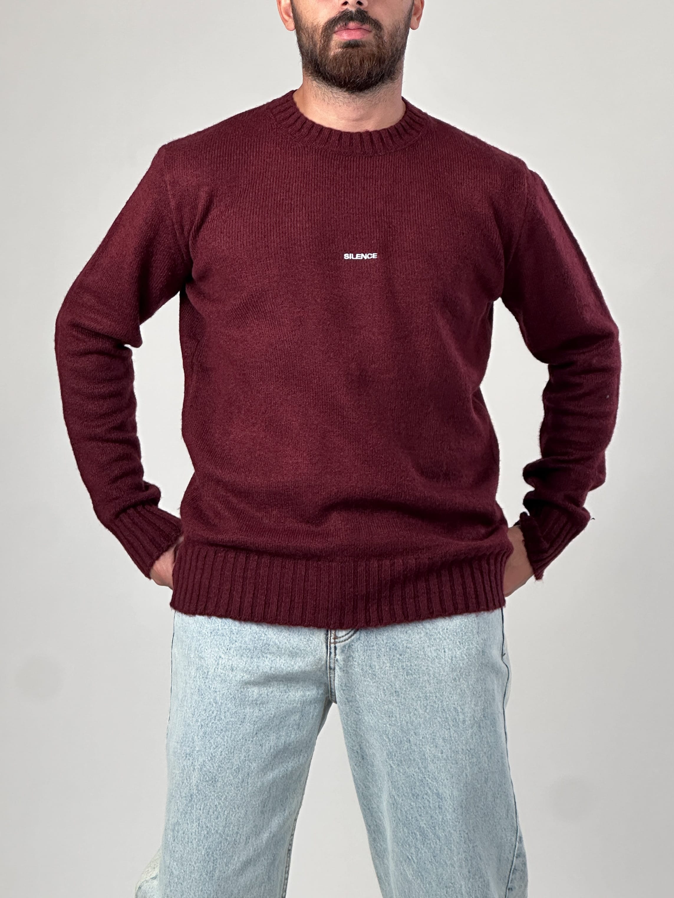 Basic Bordo Erkek Sweatshirt