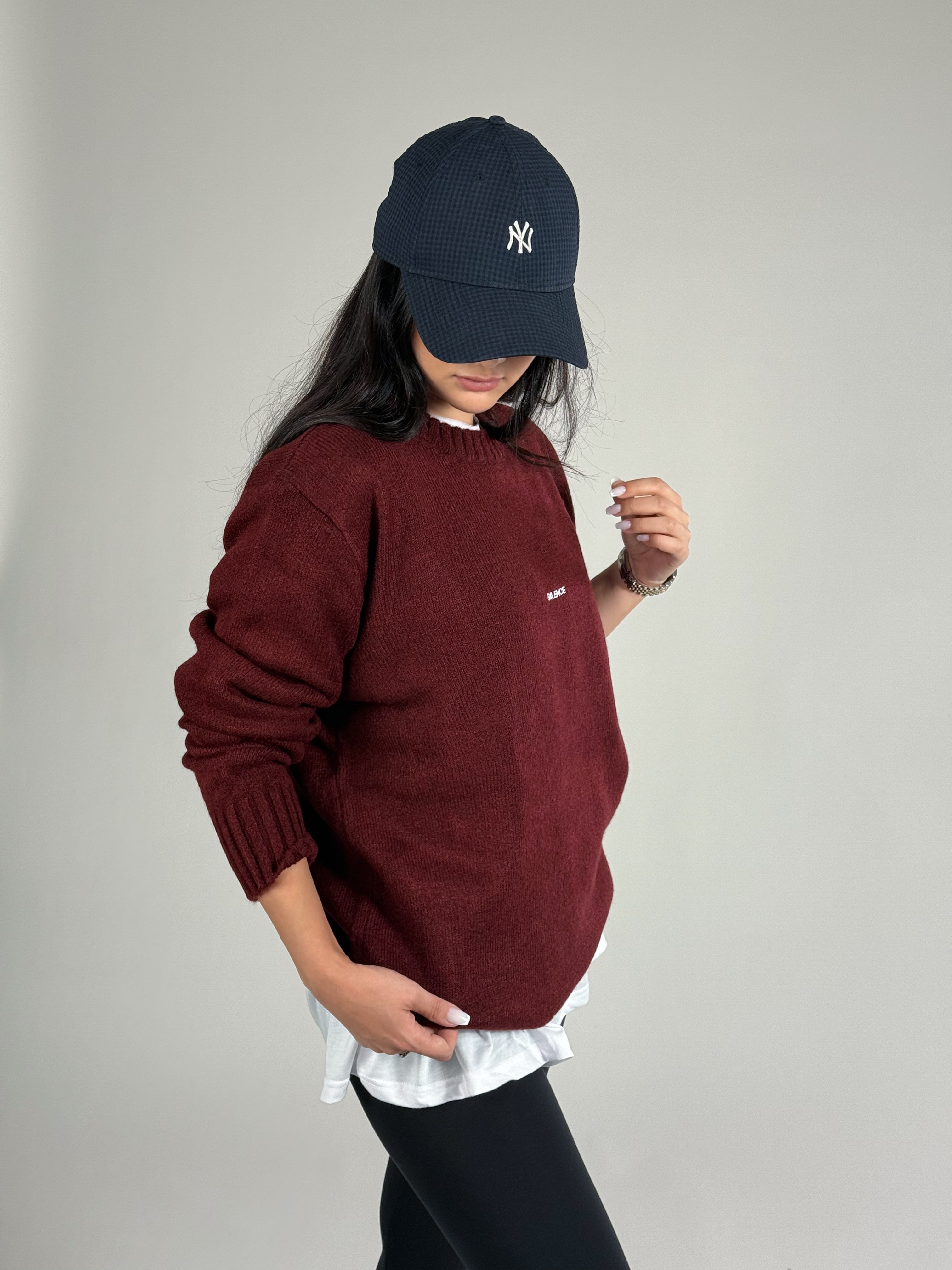 Basic Bordo Kadın Sweatshirt