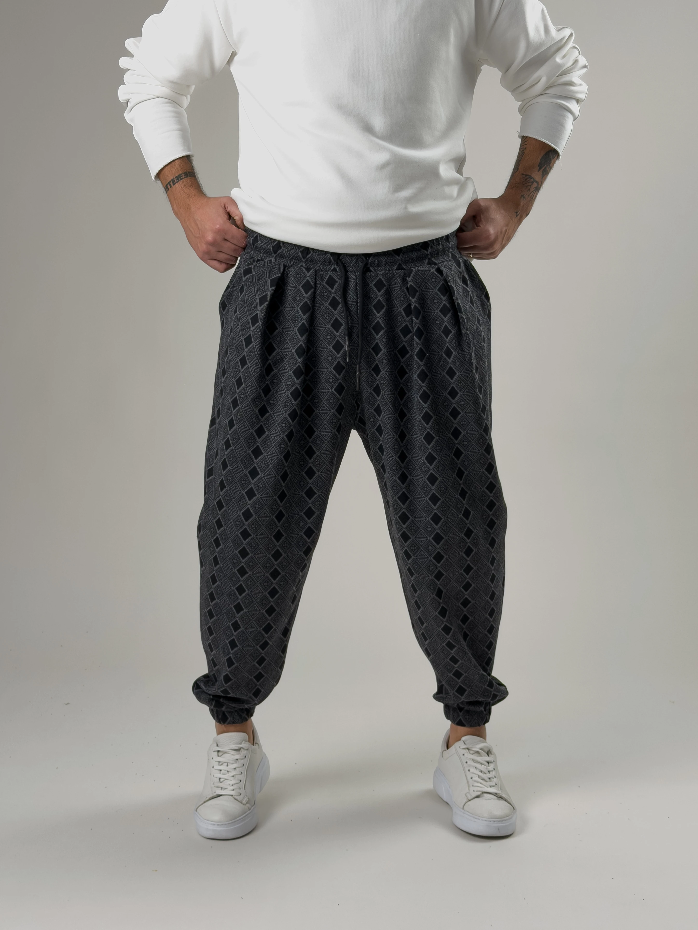 Desenli Erkek Pileli Yarım Şalvar COC2574