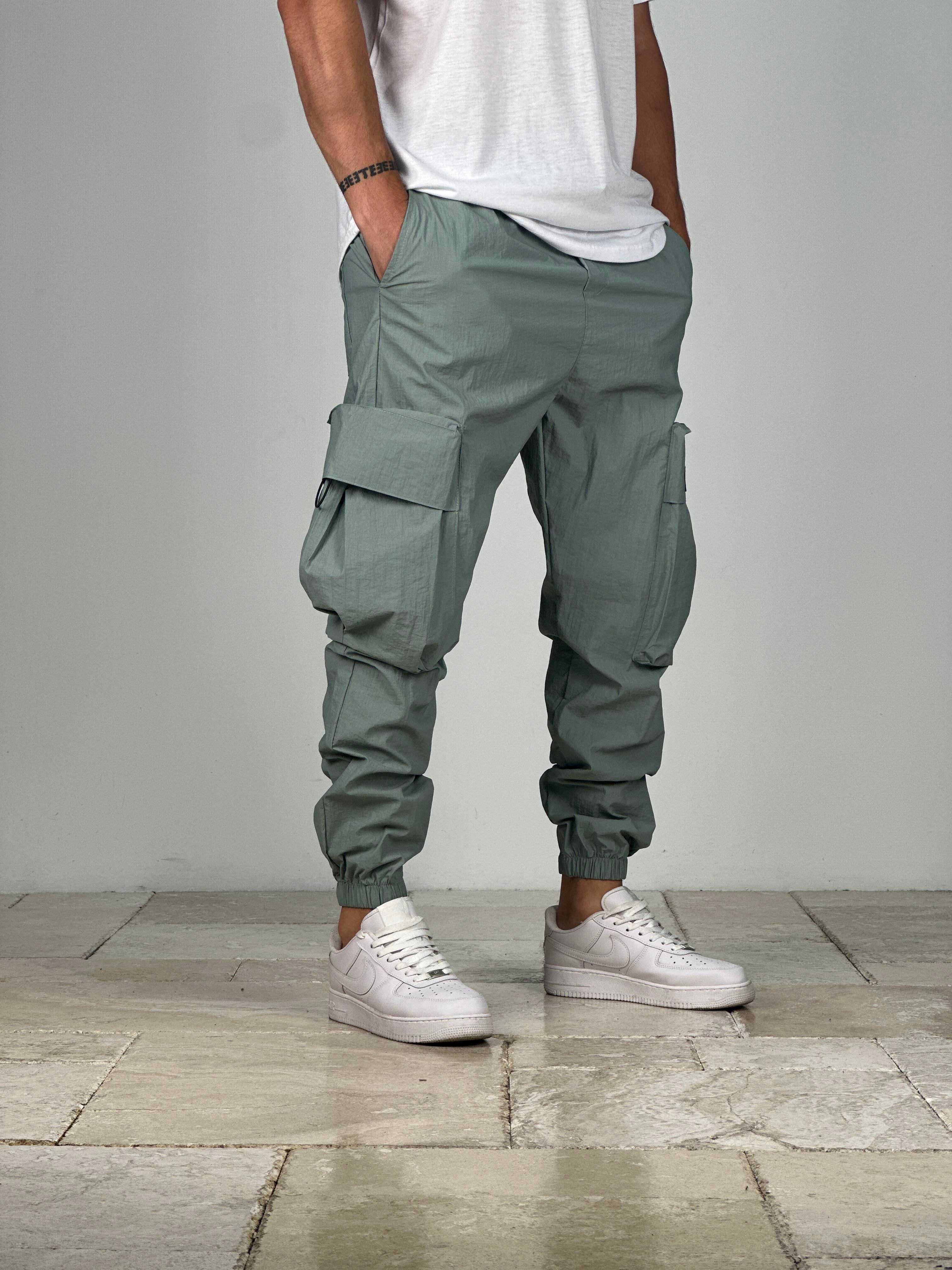 Premium Kalite Su Yeşili Paraşüt Kumaş Jogger