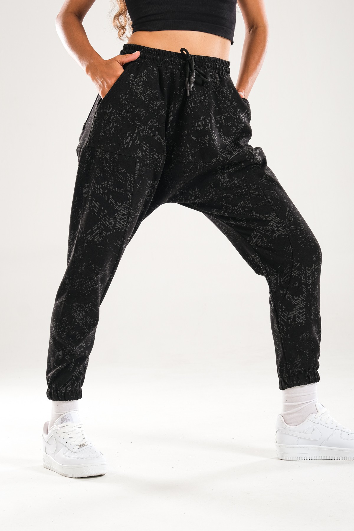 Desenli Harem Jogger Pantolon