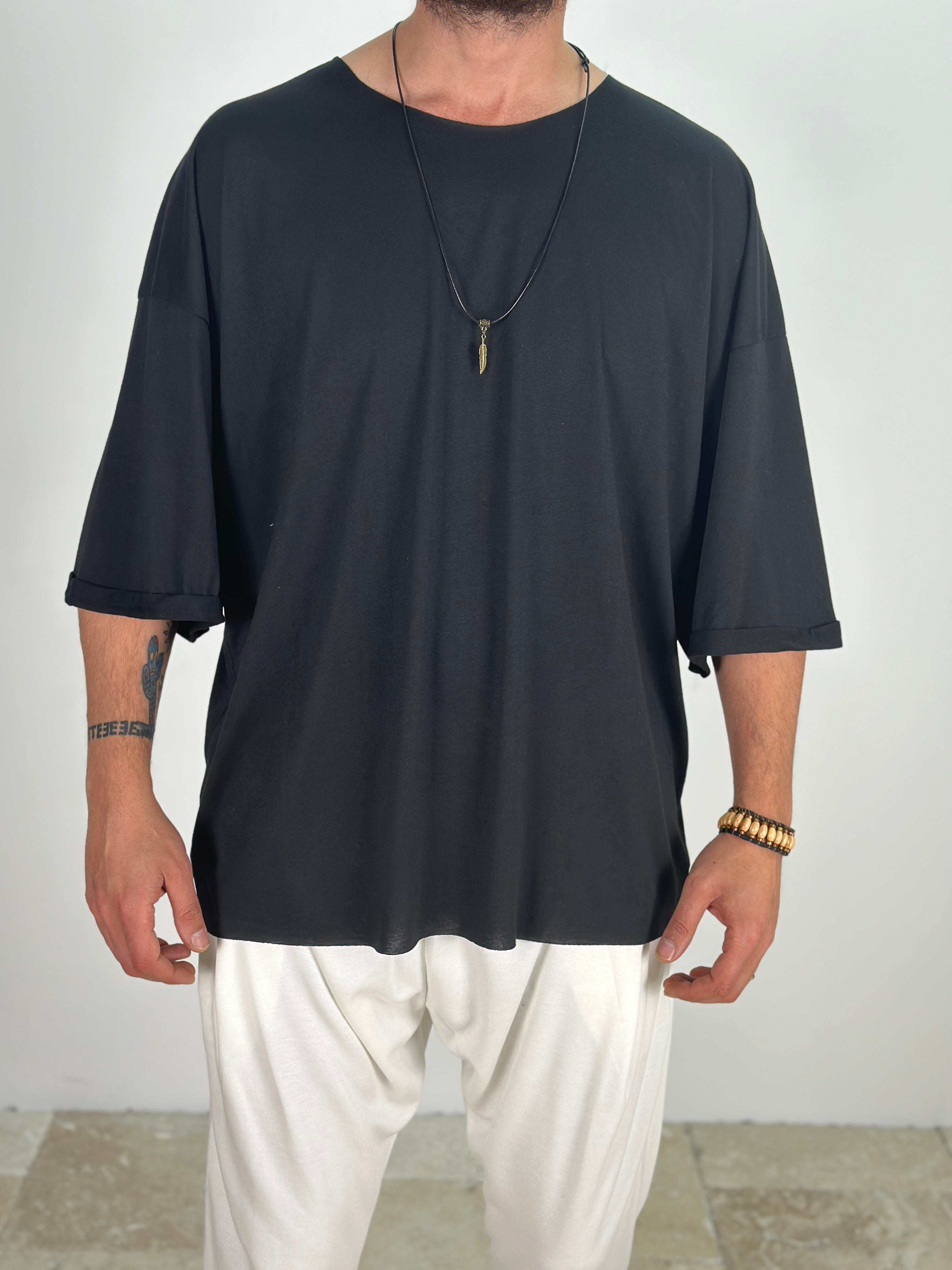 Viscon Oversize Siyah T-Shirt