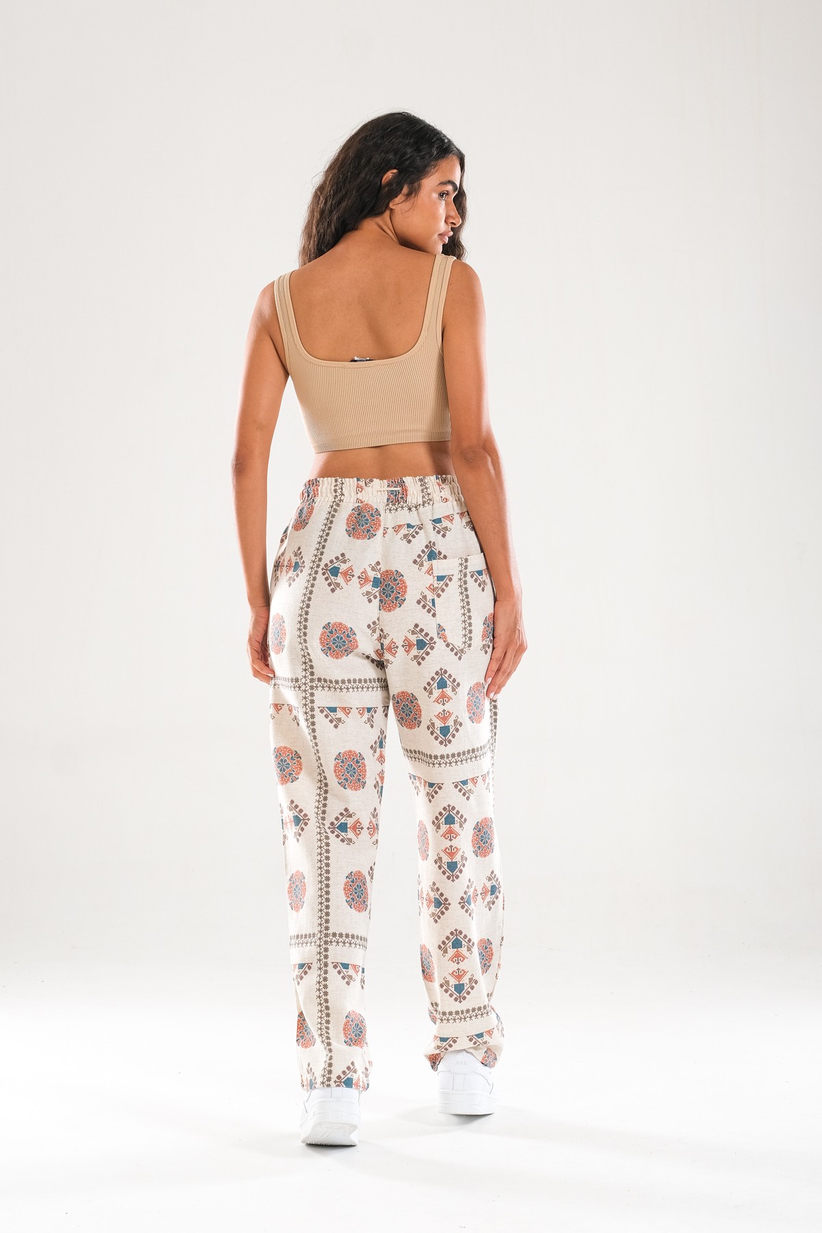 Etnik Desenli Baggy Pantolon