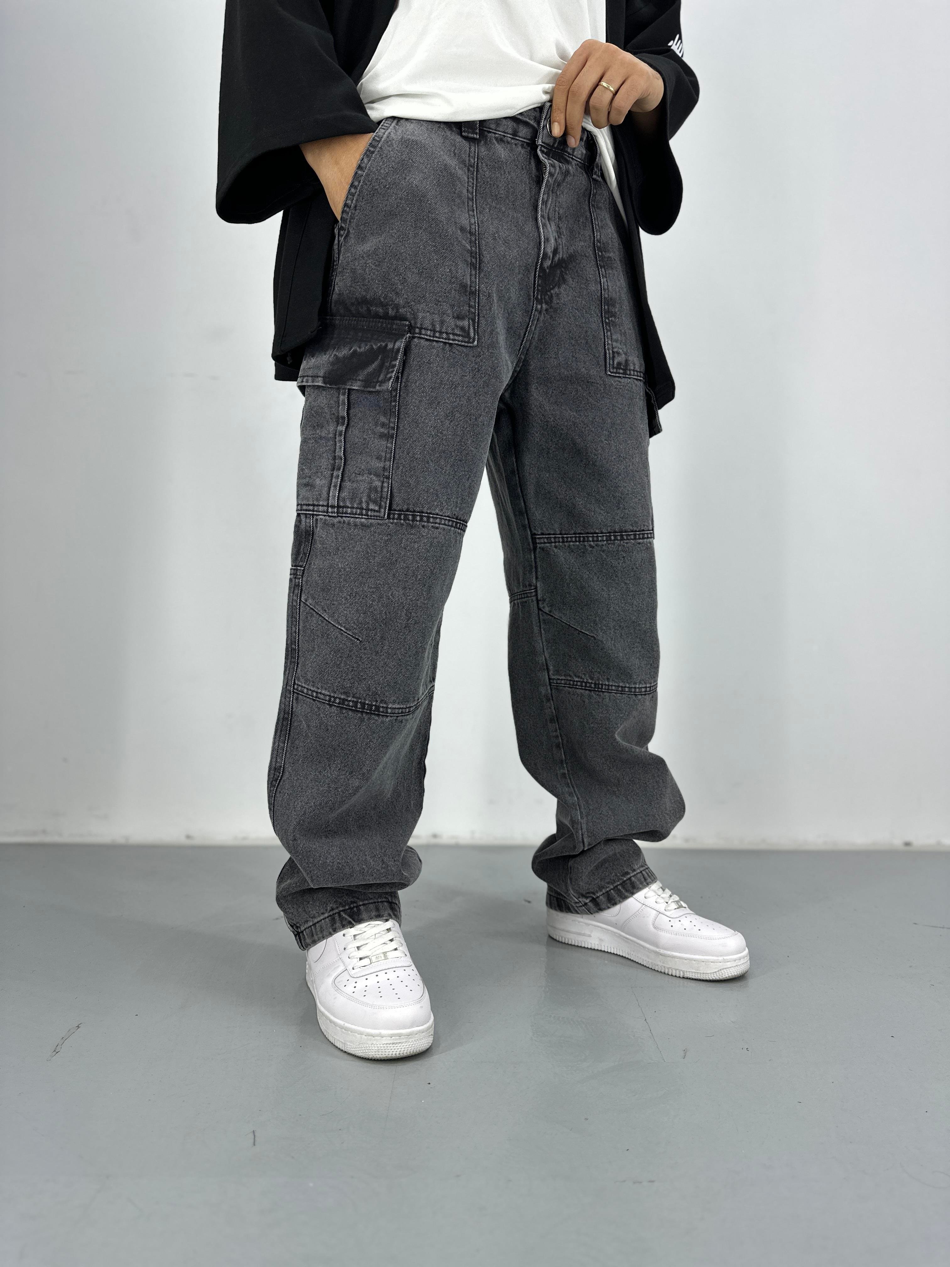 Premium Kalite Antrasit Baggy Kot Pantolon