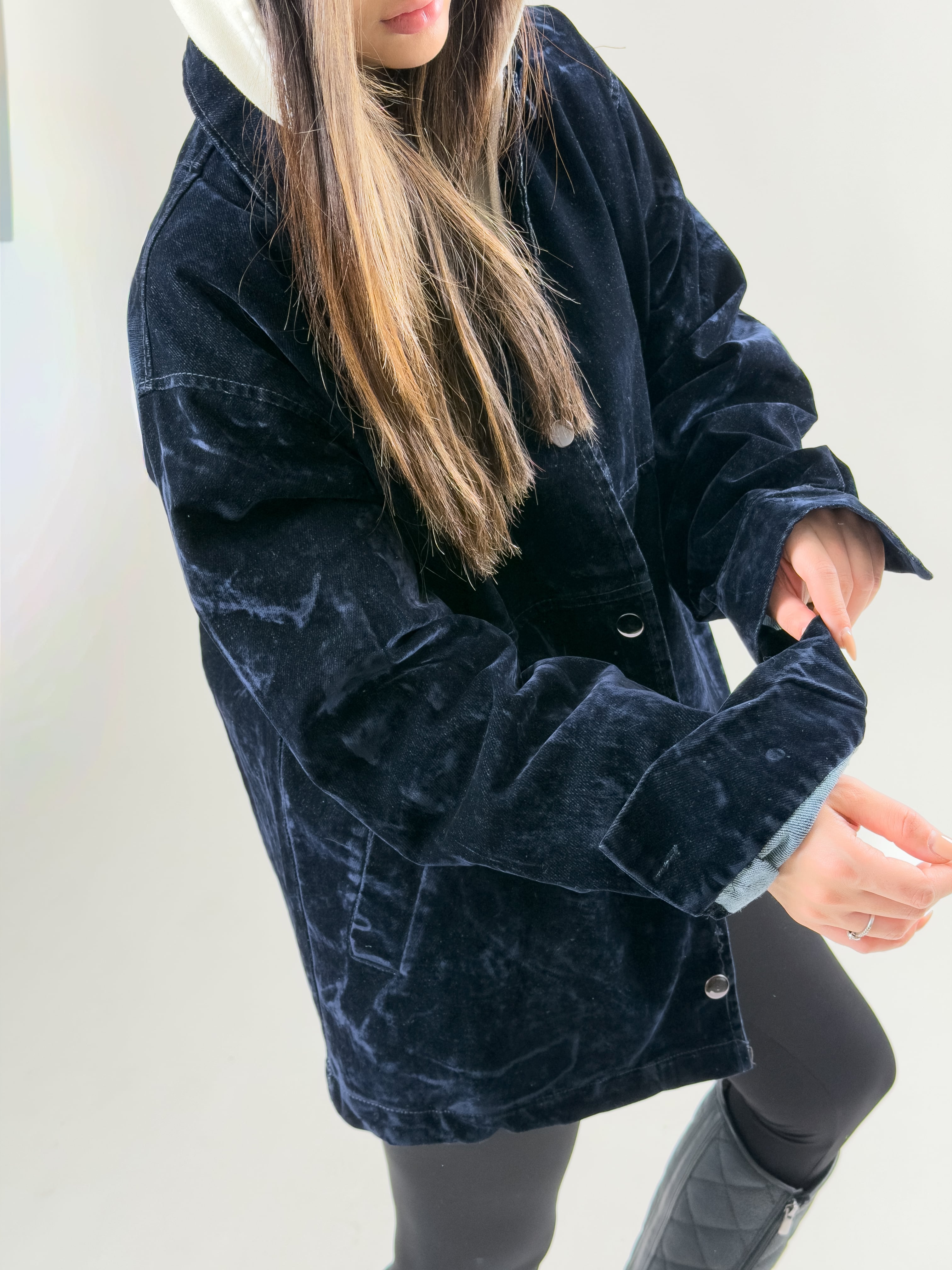 Kadın Lacivert Süet Ceket COC2626