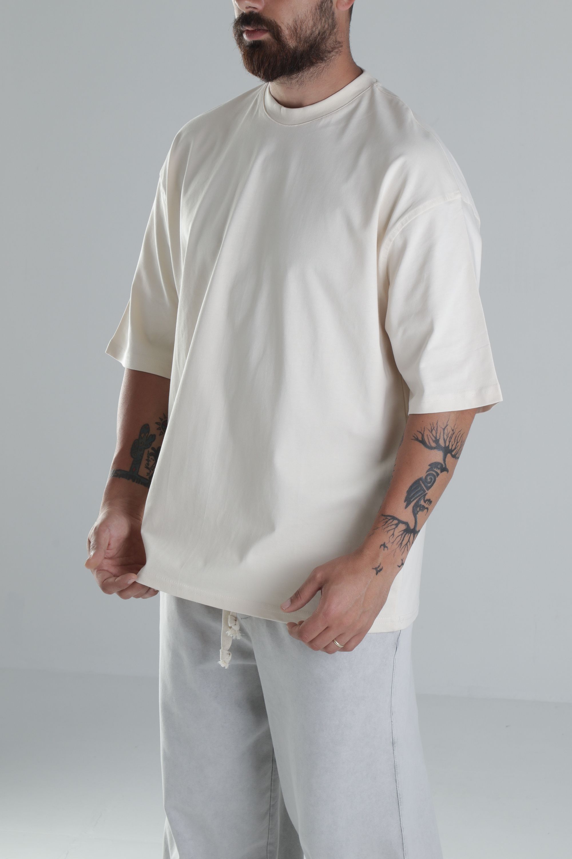 Bej Oversize T-Shirt