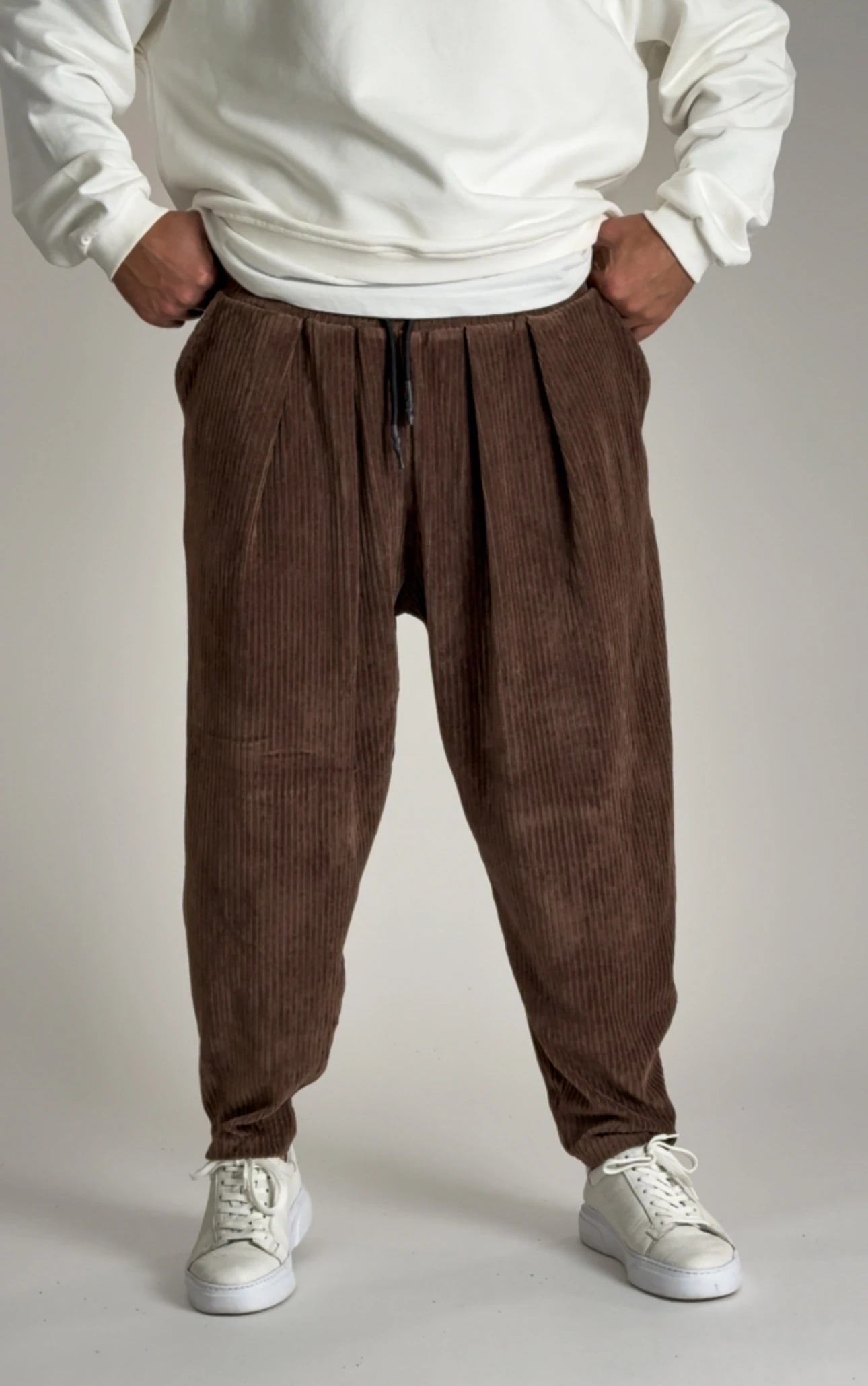 Pileli Kahve Erkek Yarım Şalvar COC2524