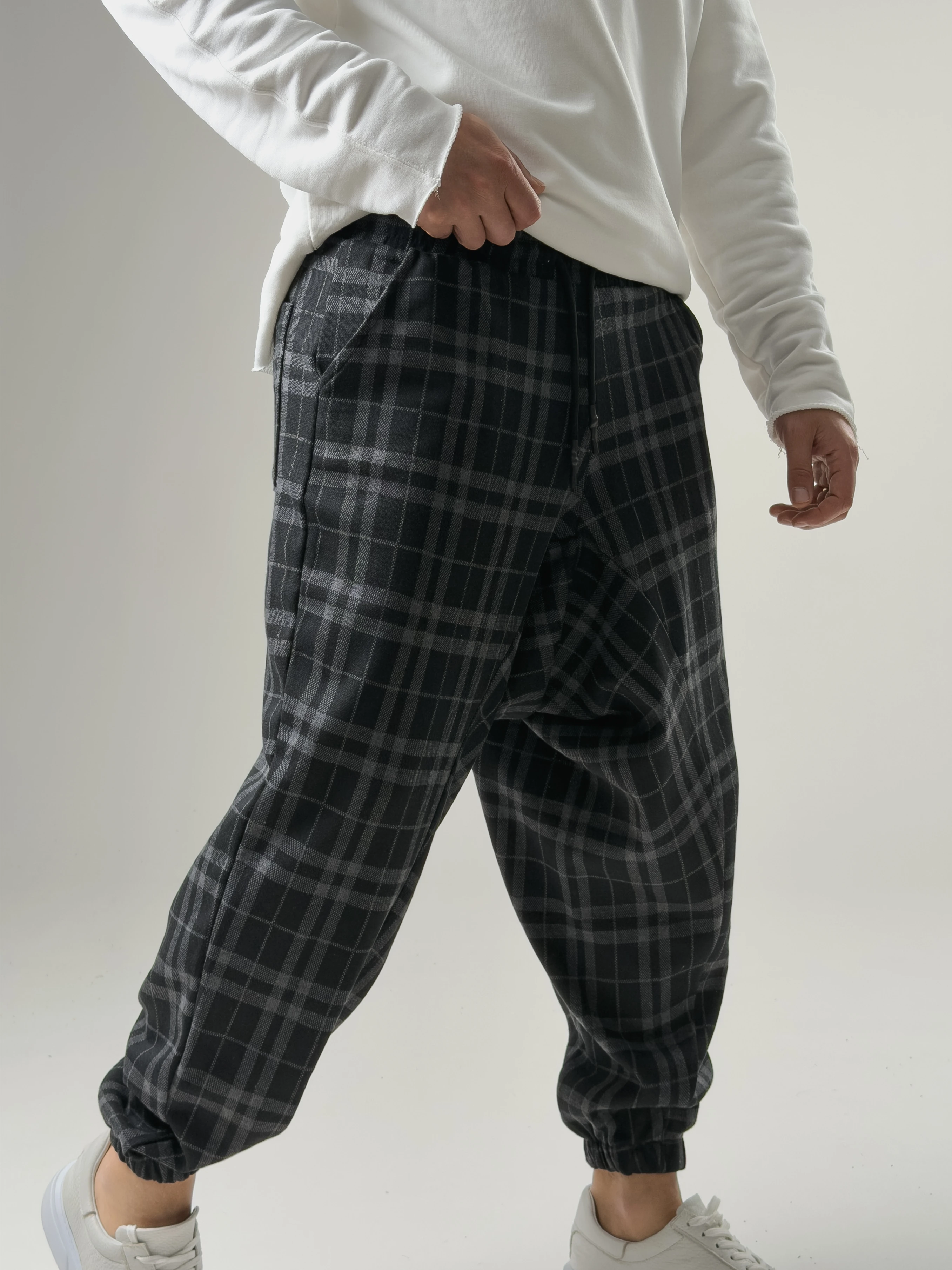 Erkek Ekose Spor Şalvar COC2575