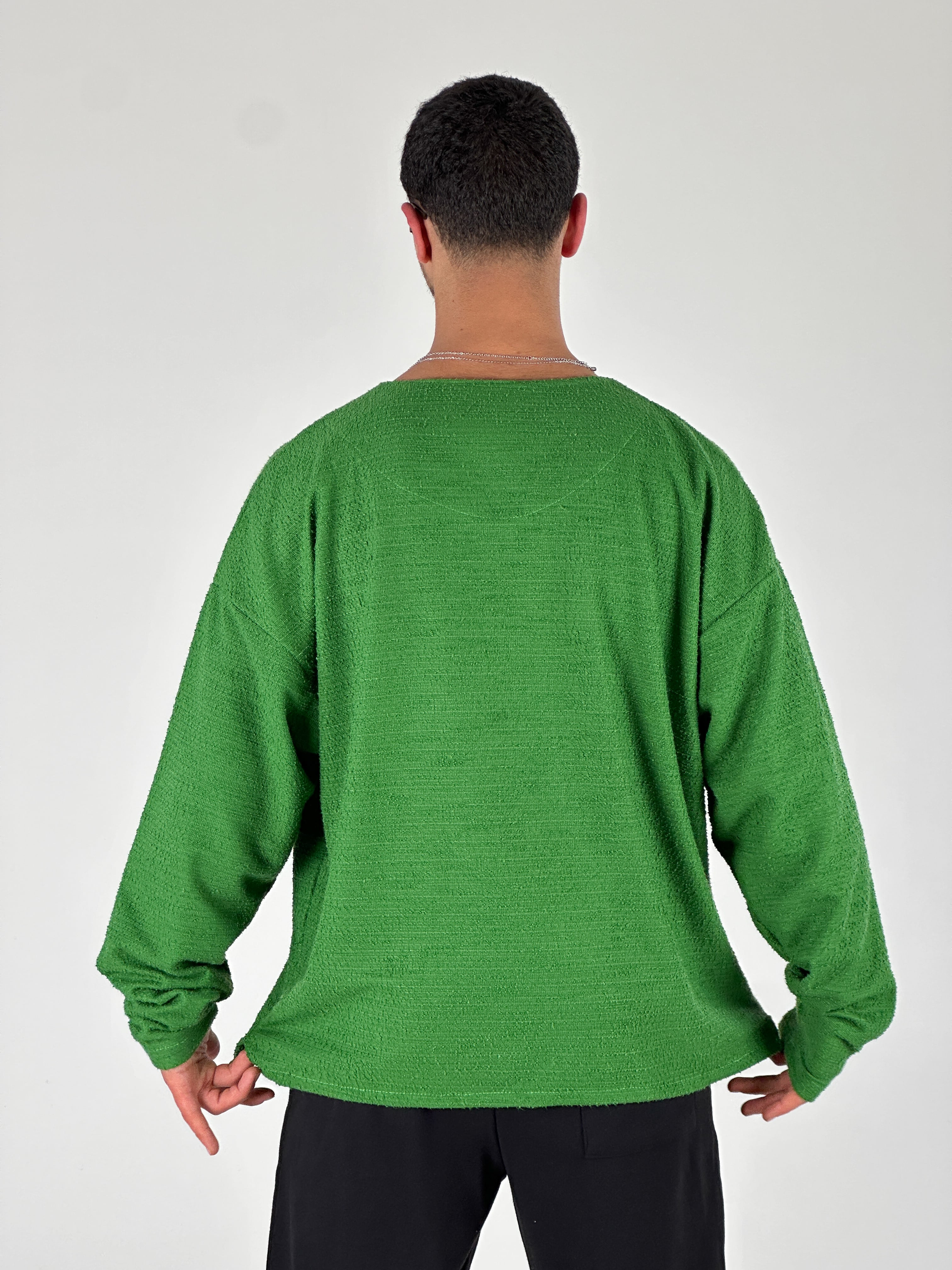 Tasarım Yeşil Erkek Sweatshirt
