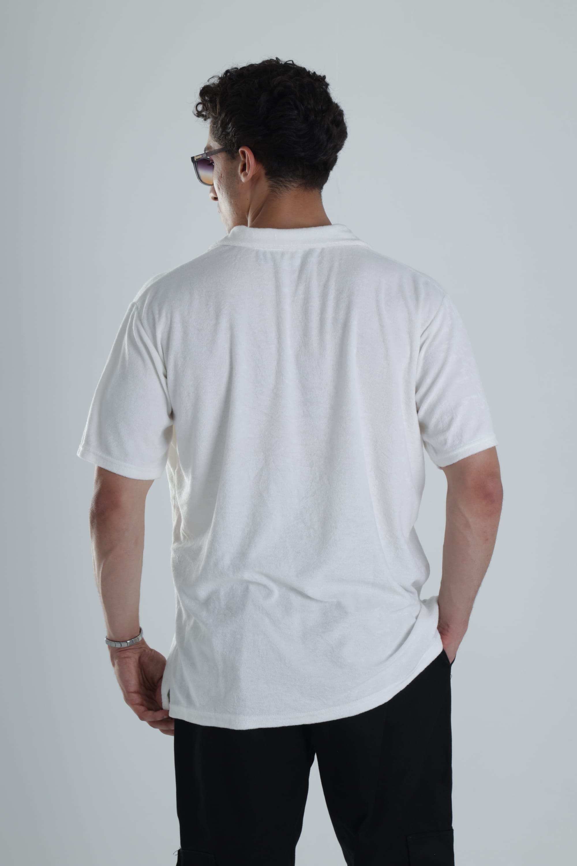 Erkek Beyaz T-Shirt Dokuma Kumaş