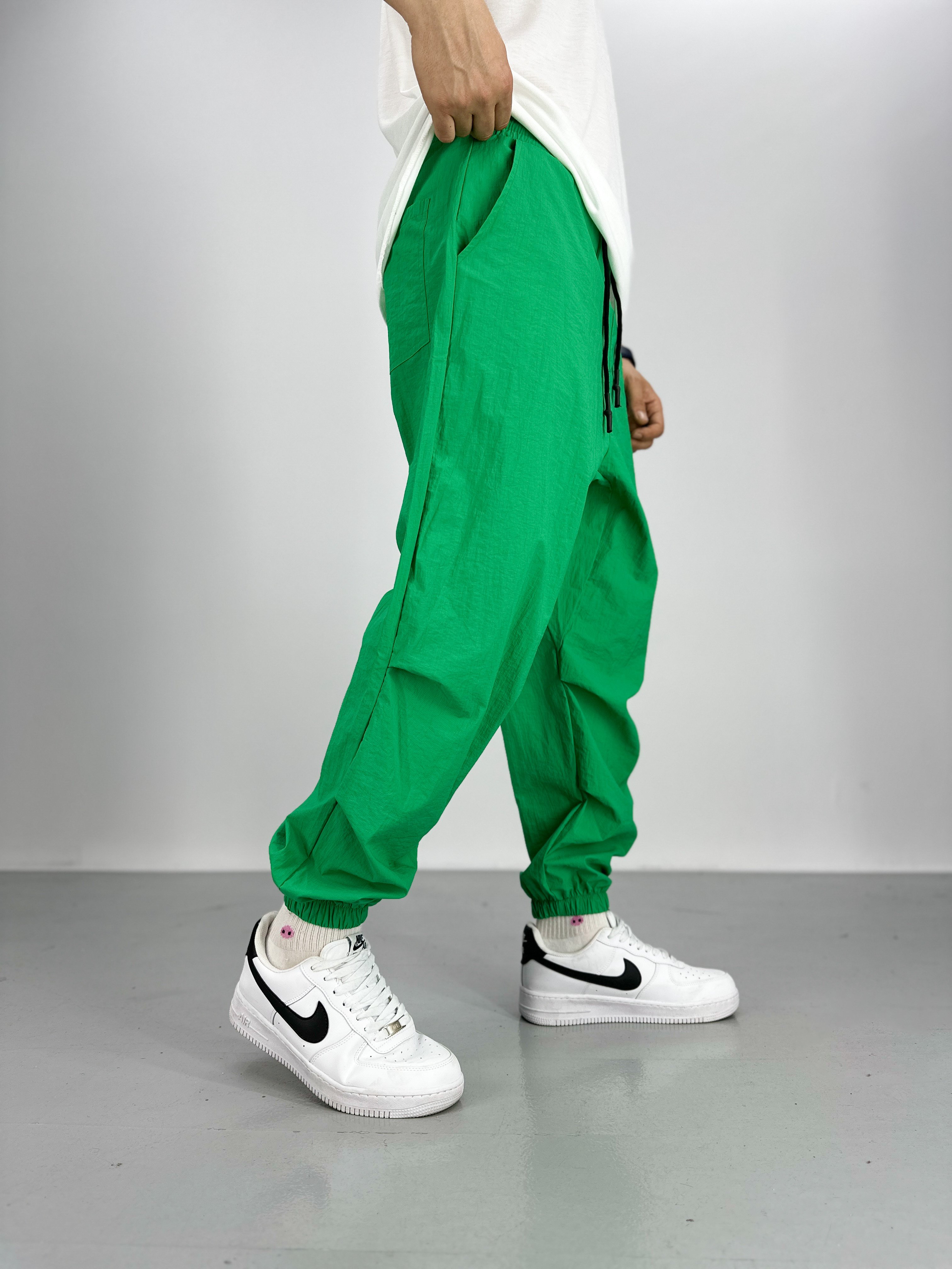 Paraşüt Kumaş Yeşil Jogger