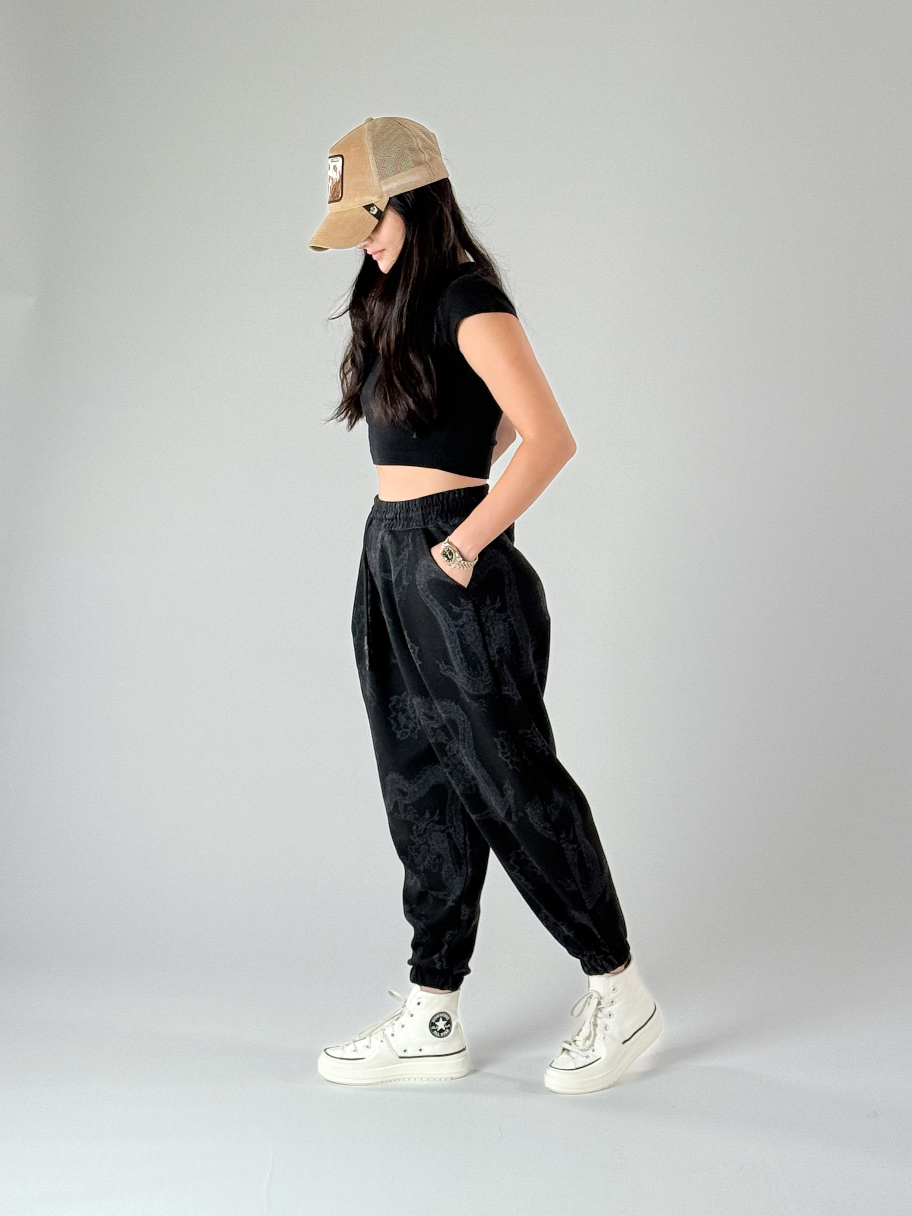 Dragon Desenli Kadın Jogger Pantolon