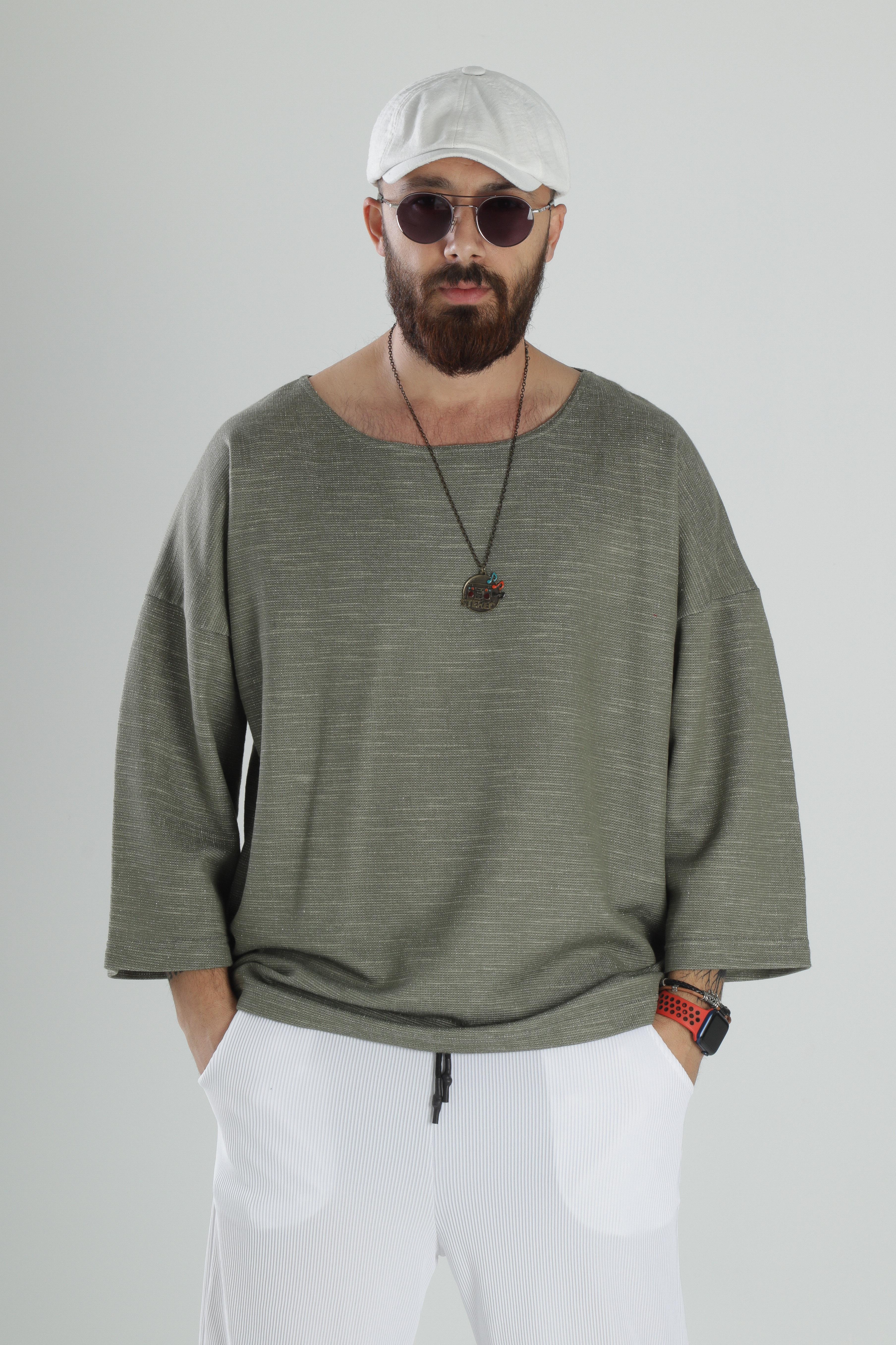 Flamlı Pamuk Fakir Kol T-Shirt