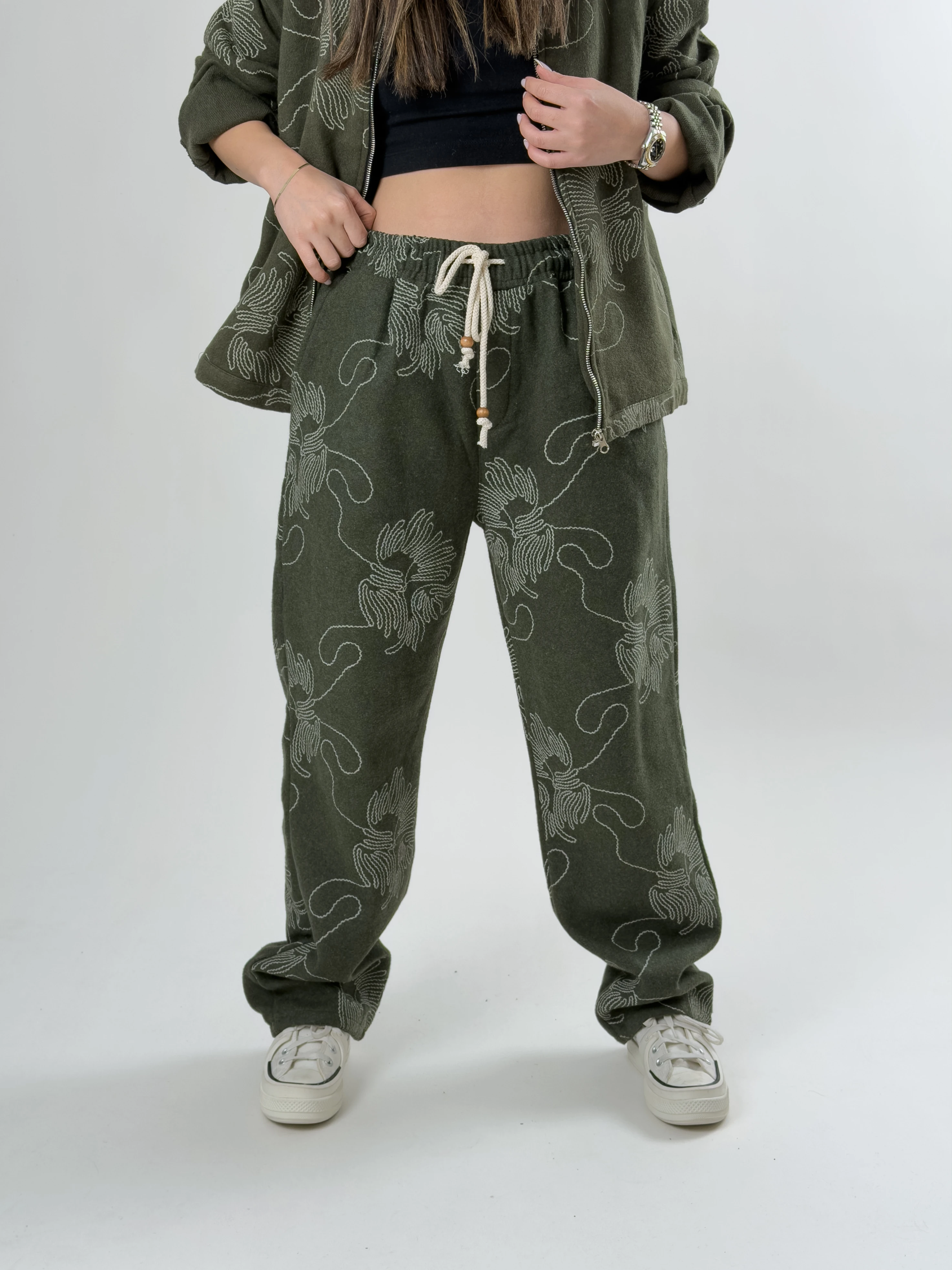 Nakış İşlemeli Kadın Yeşil Takım COC2642