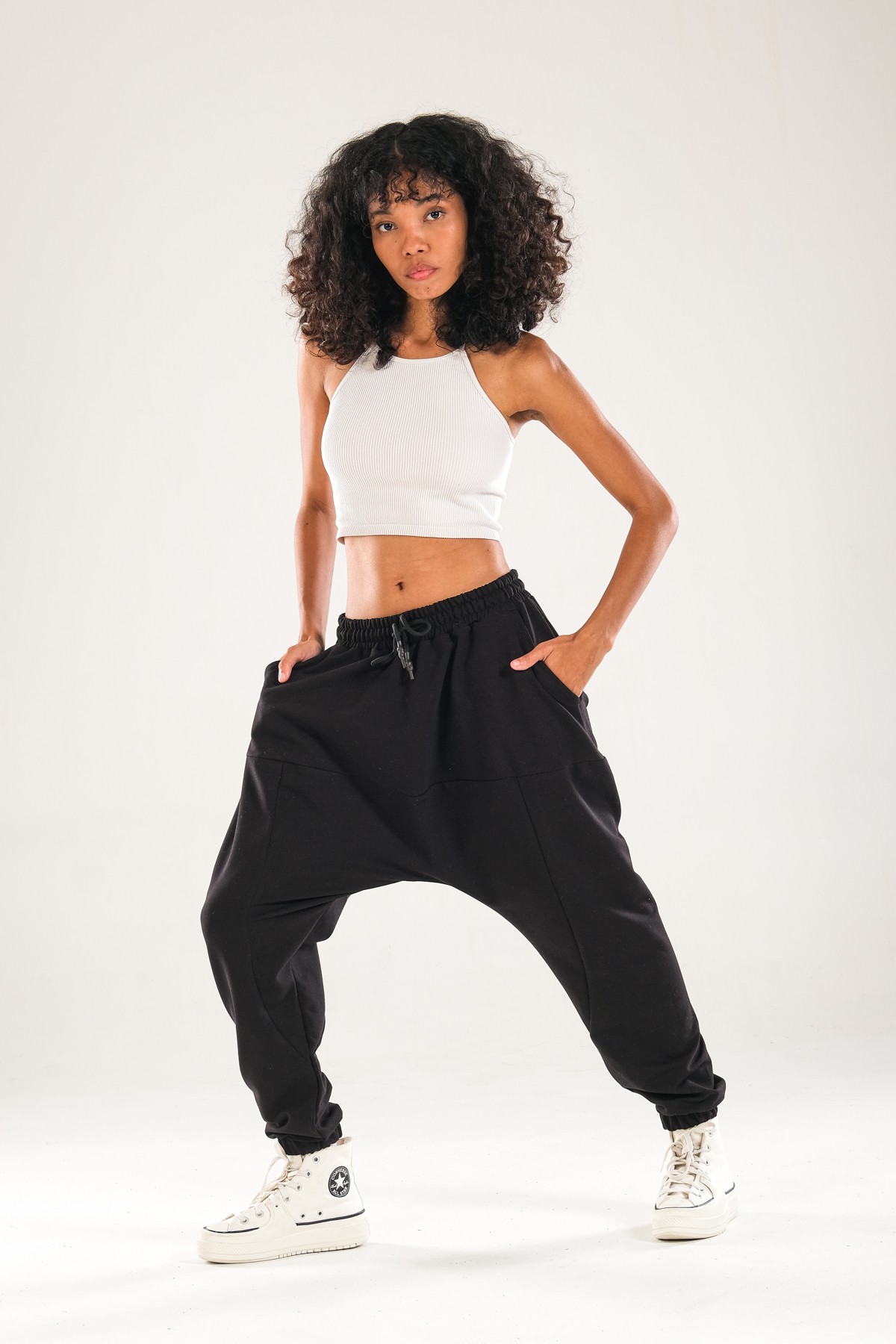 Siyah Harem Jogger Pantolon