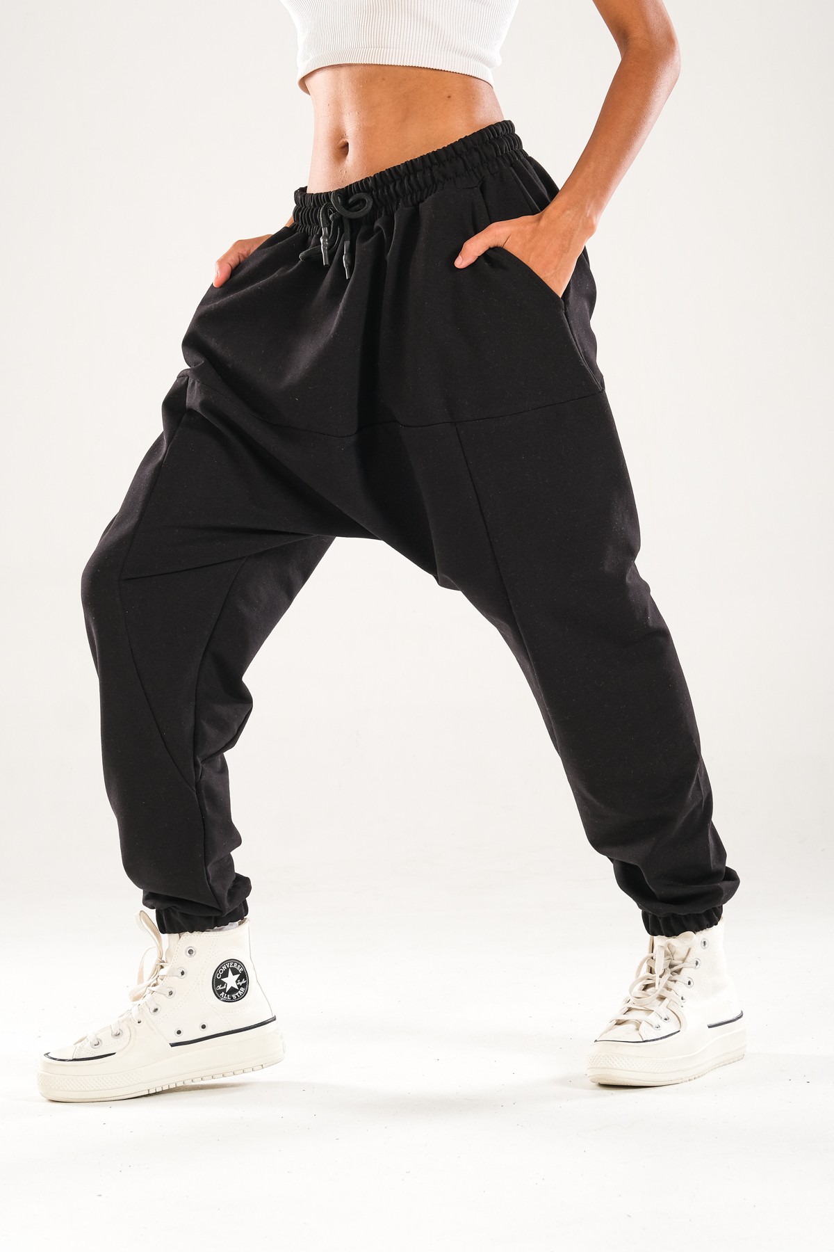 Siyah Harem Jogger Pantolon