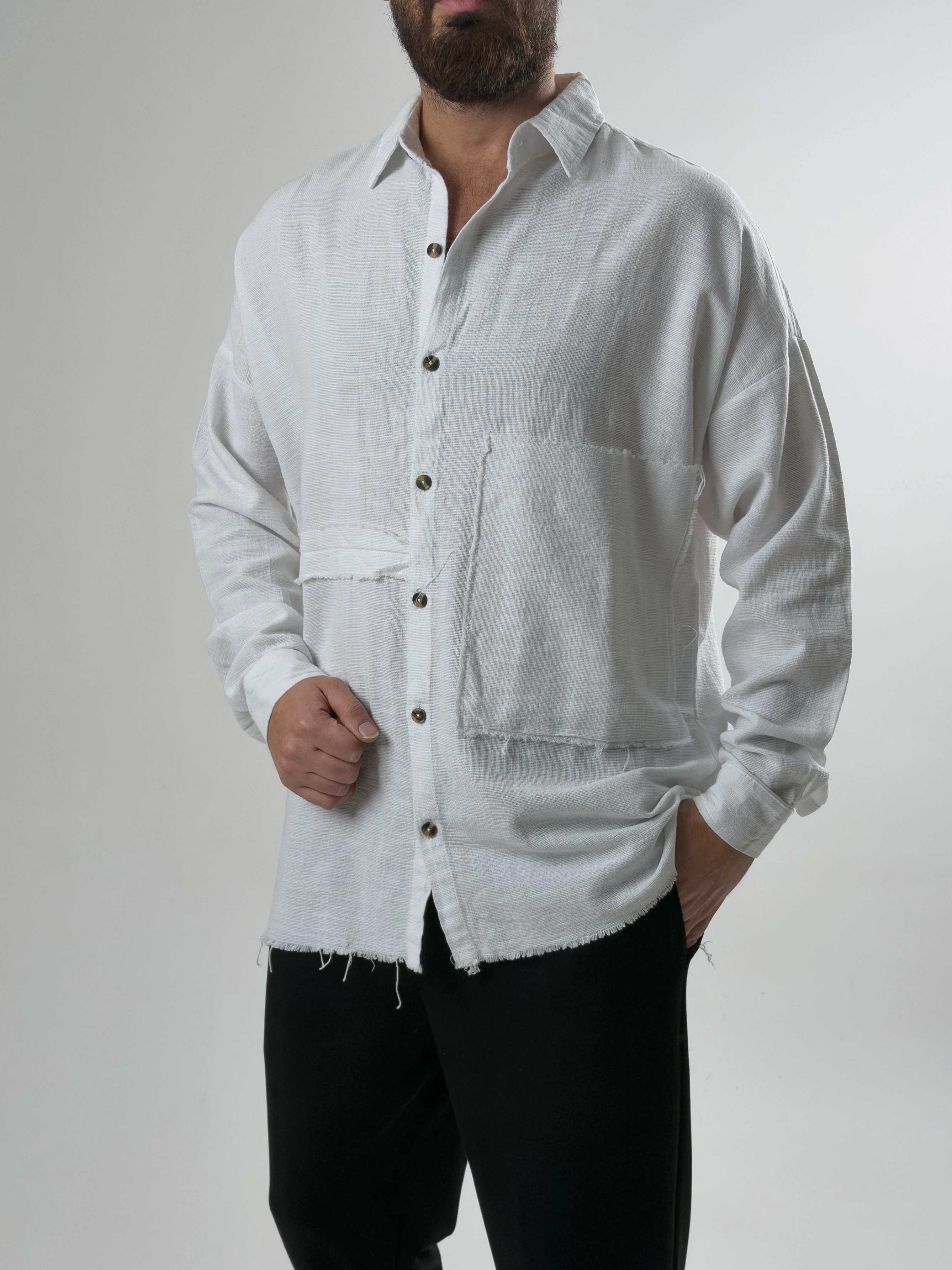 Tasarım Erkek Beyaz Gömlek COC2613