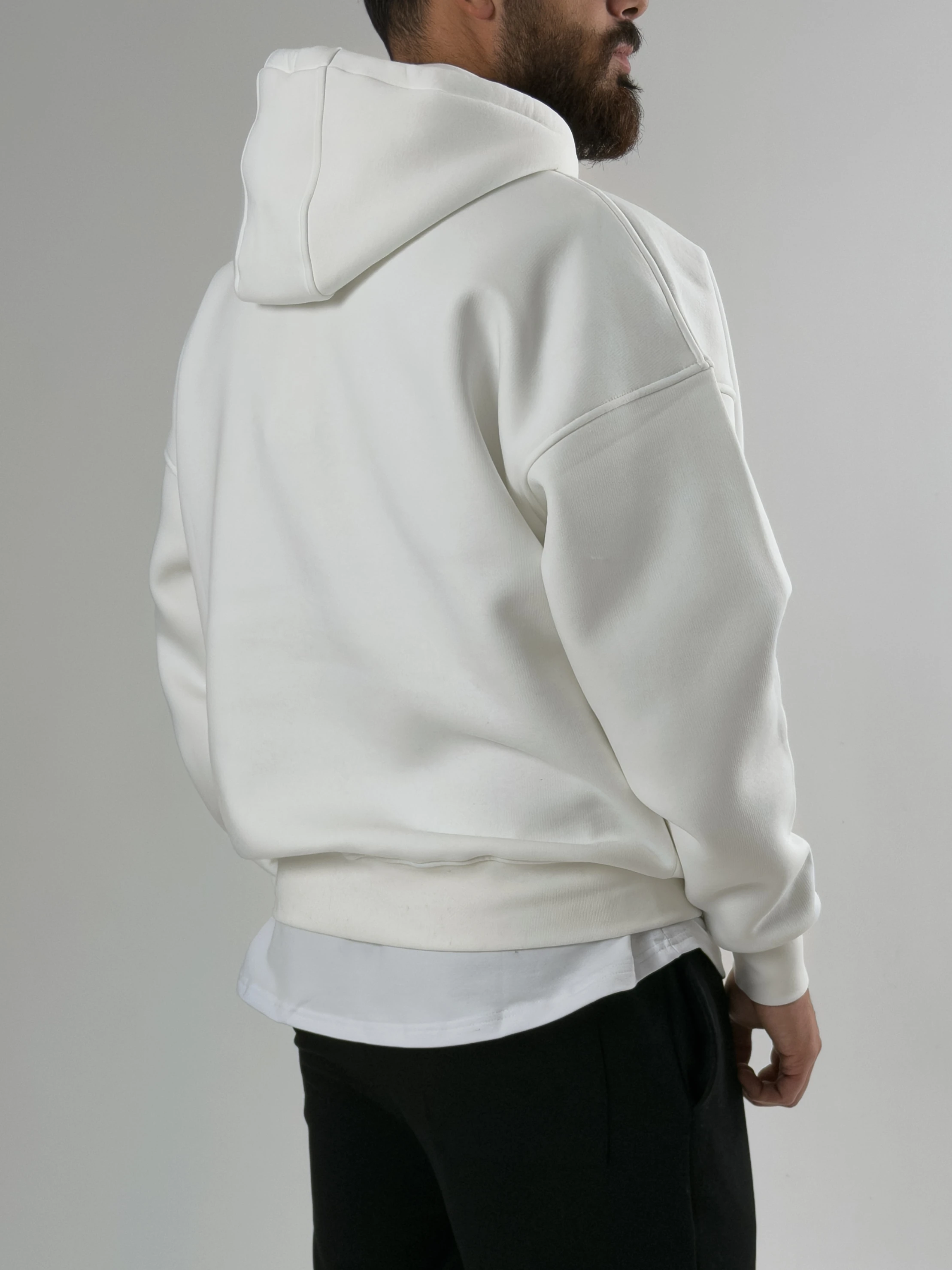 Erkek Şardonlu Ekru Hoodie COC2603