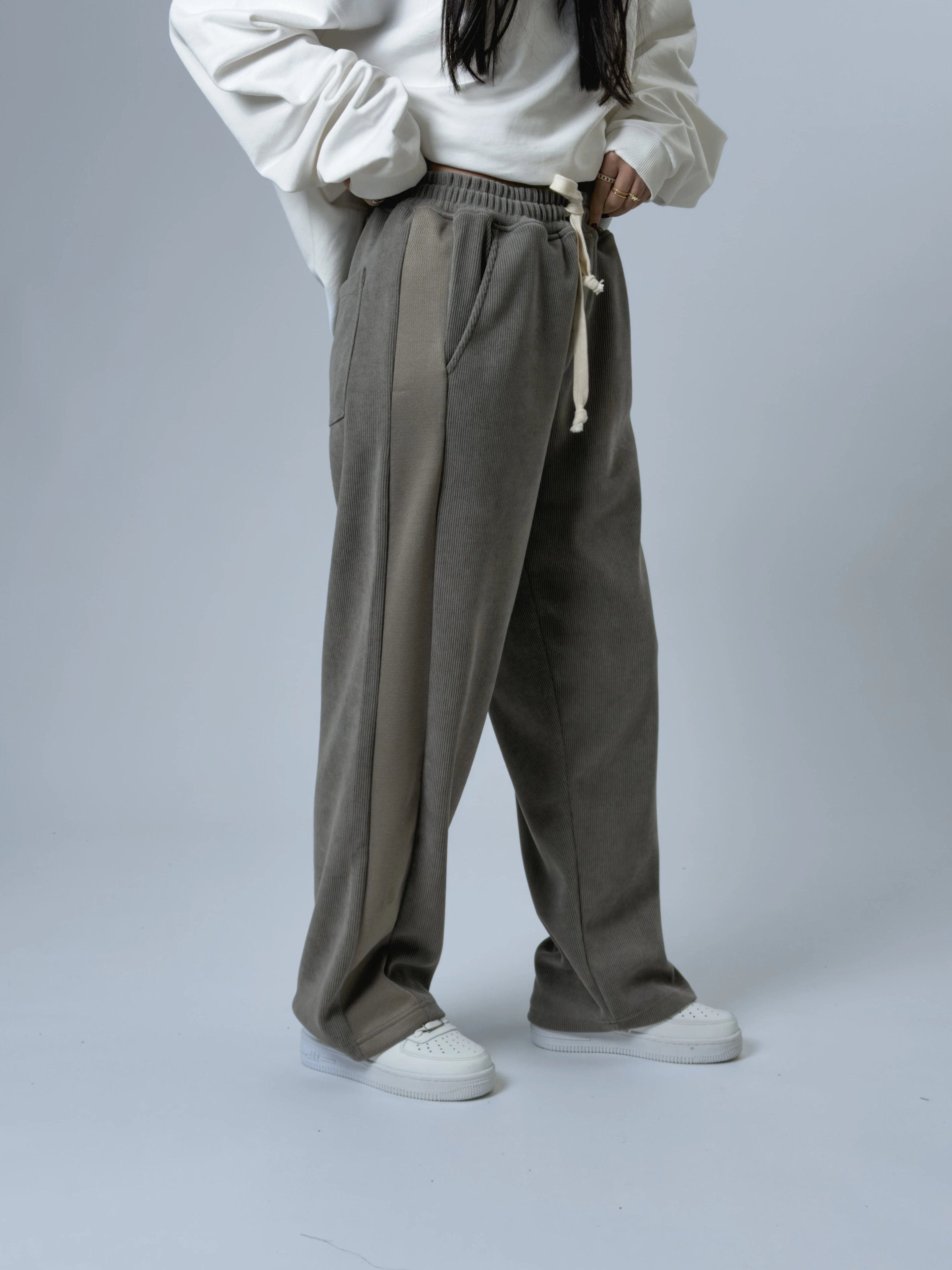 Oversize Gri Kadın Baggy Eşofman COC2532