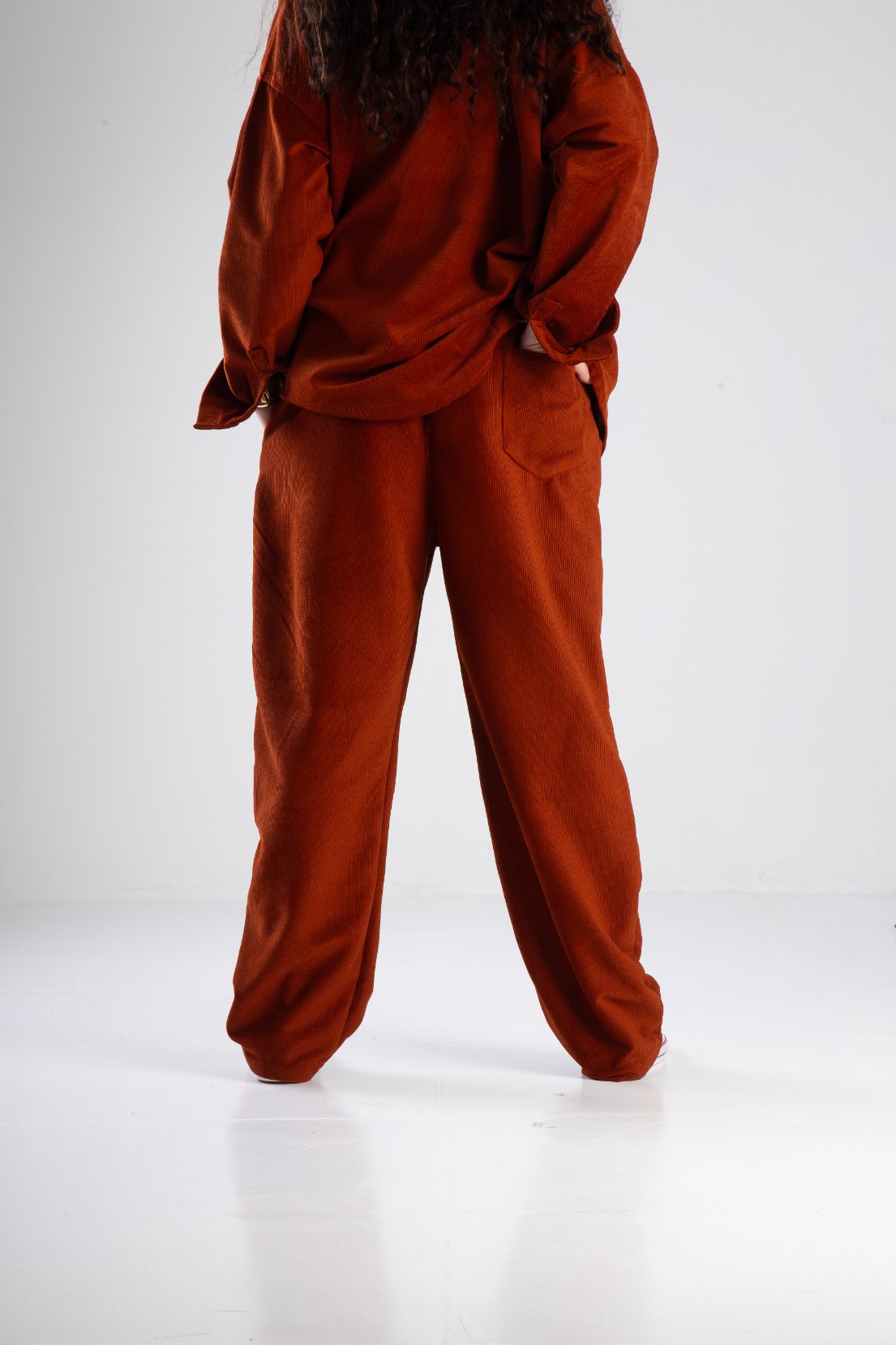 Kadife Bordo Oversize Takım