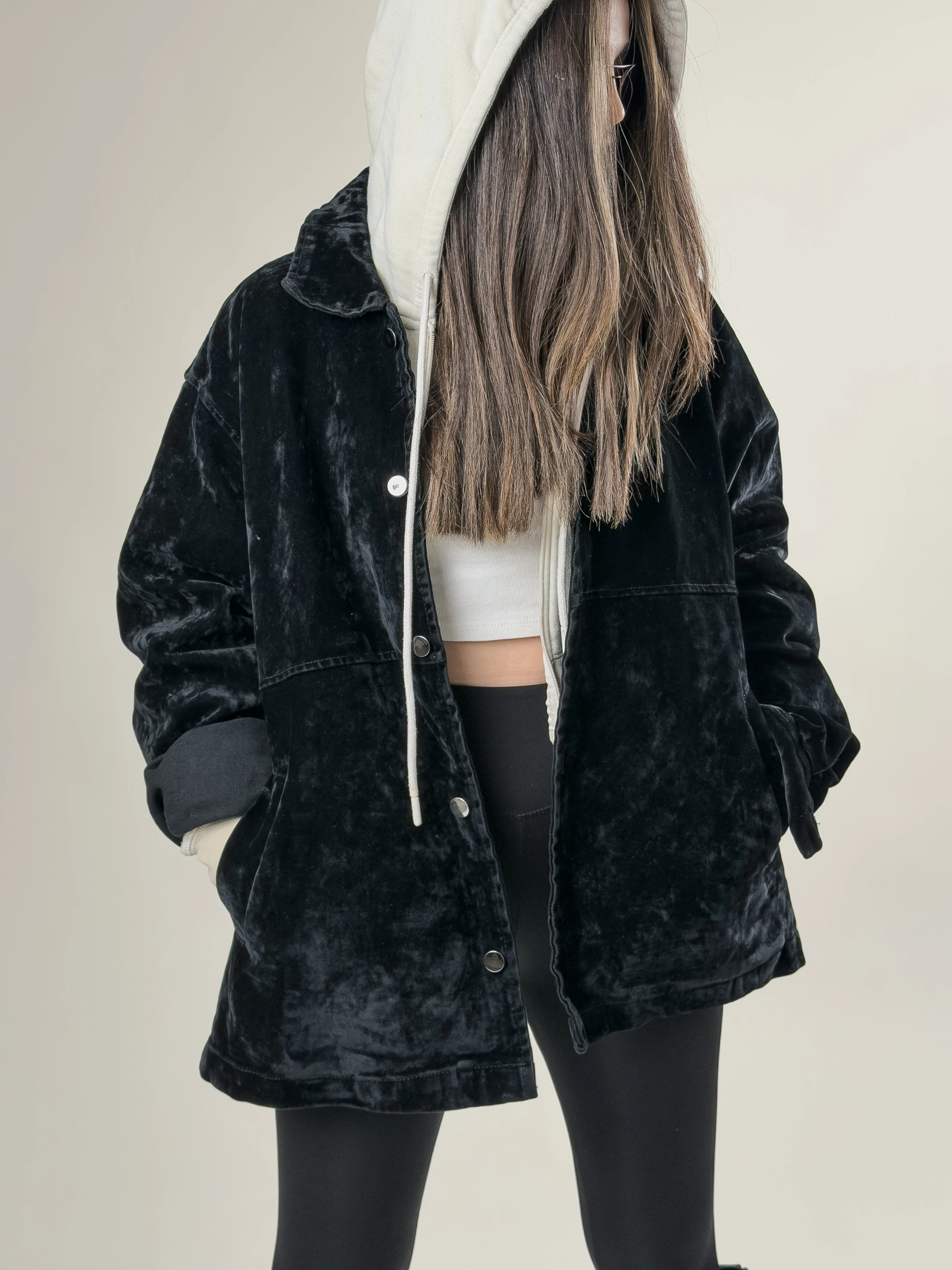 Kadın Siyah Süet Ceket COC2627