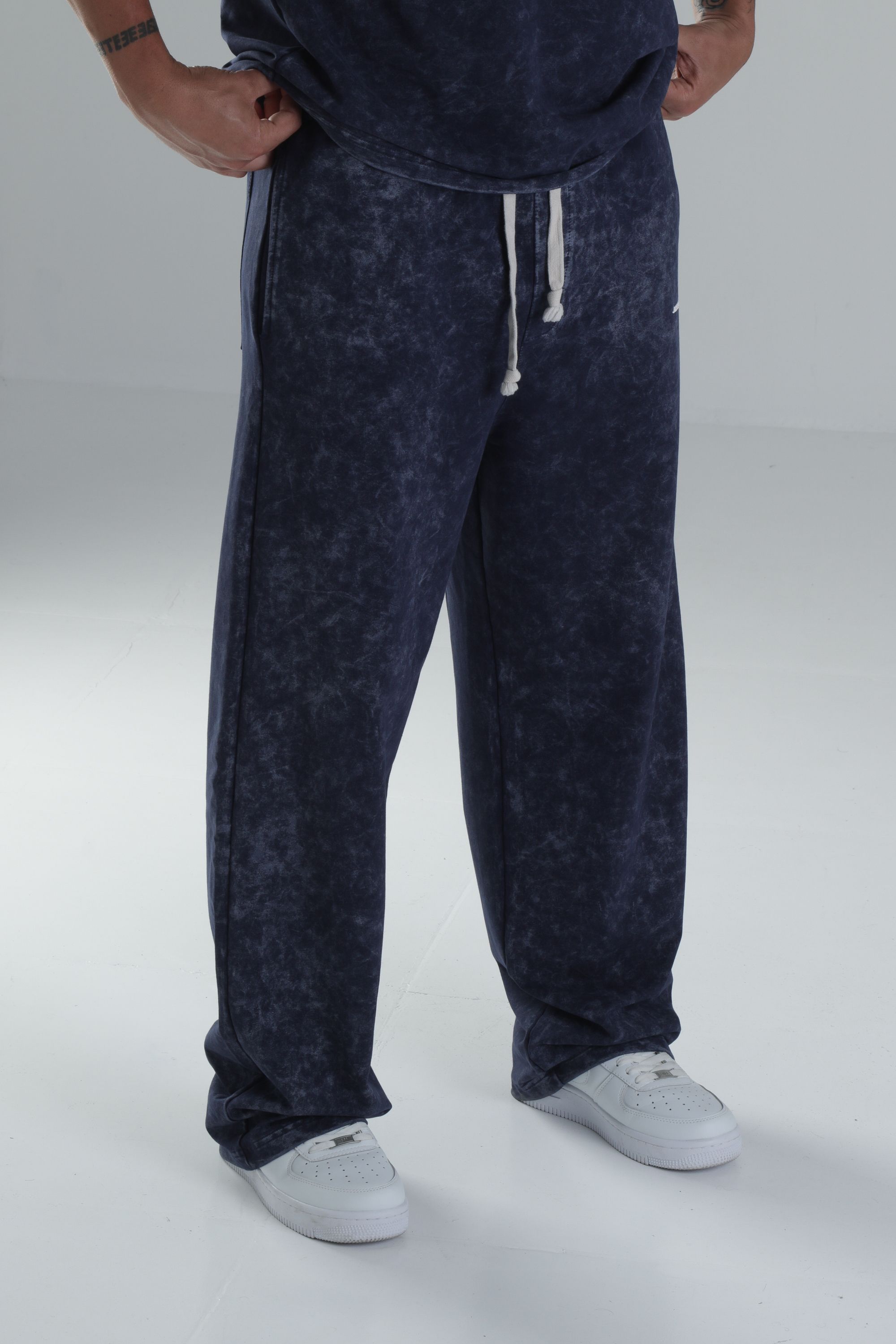 Yıkamalı Lacivert Oversize Takım