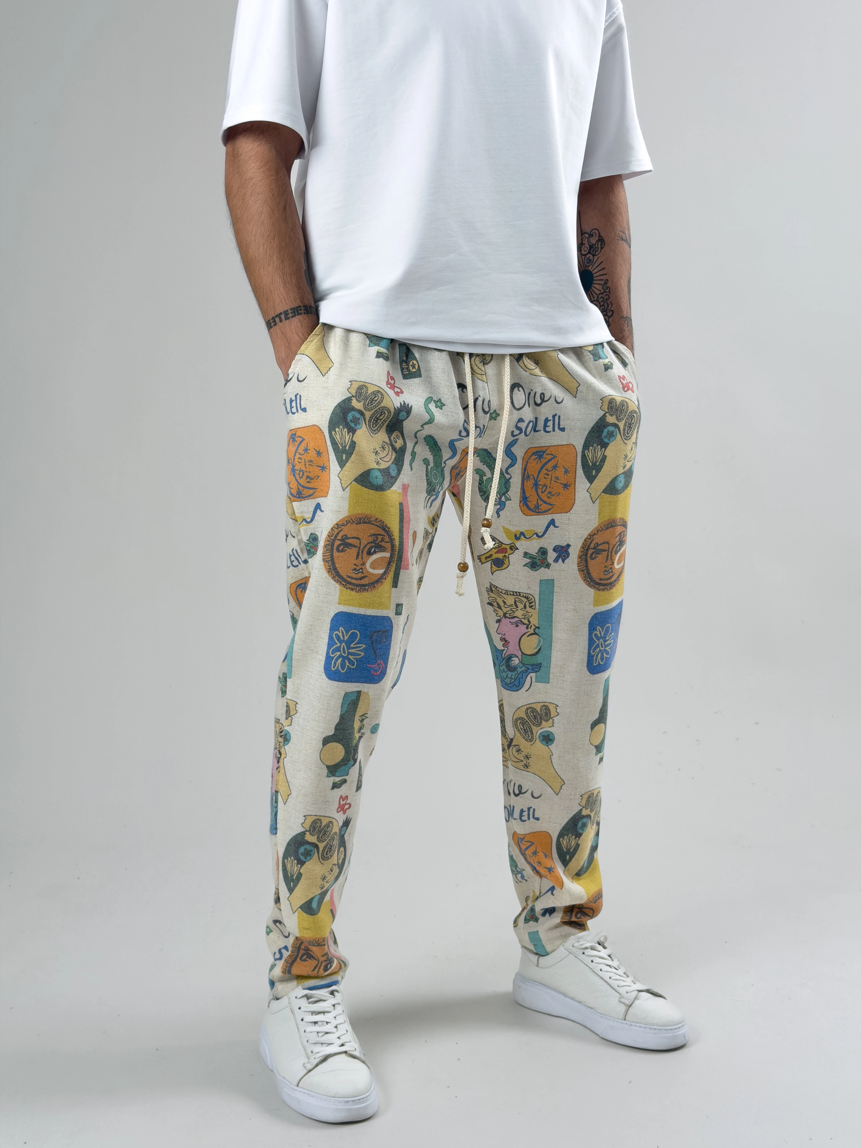 Etnik Desenli Erkek Baget Pantolon COC2588