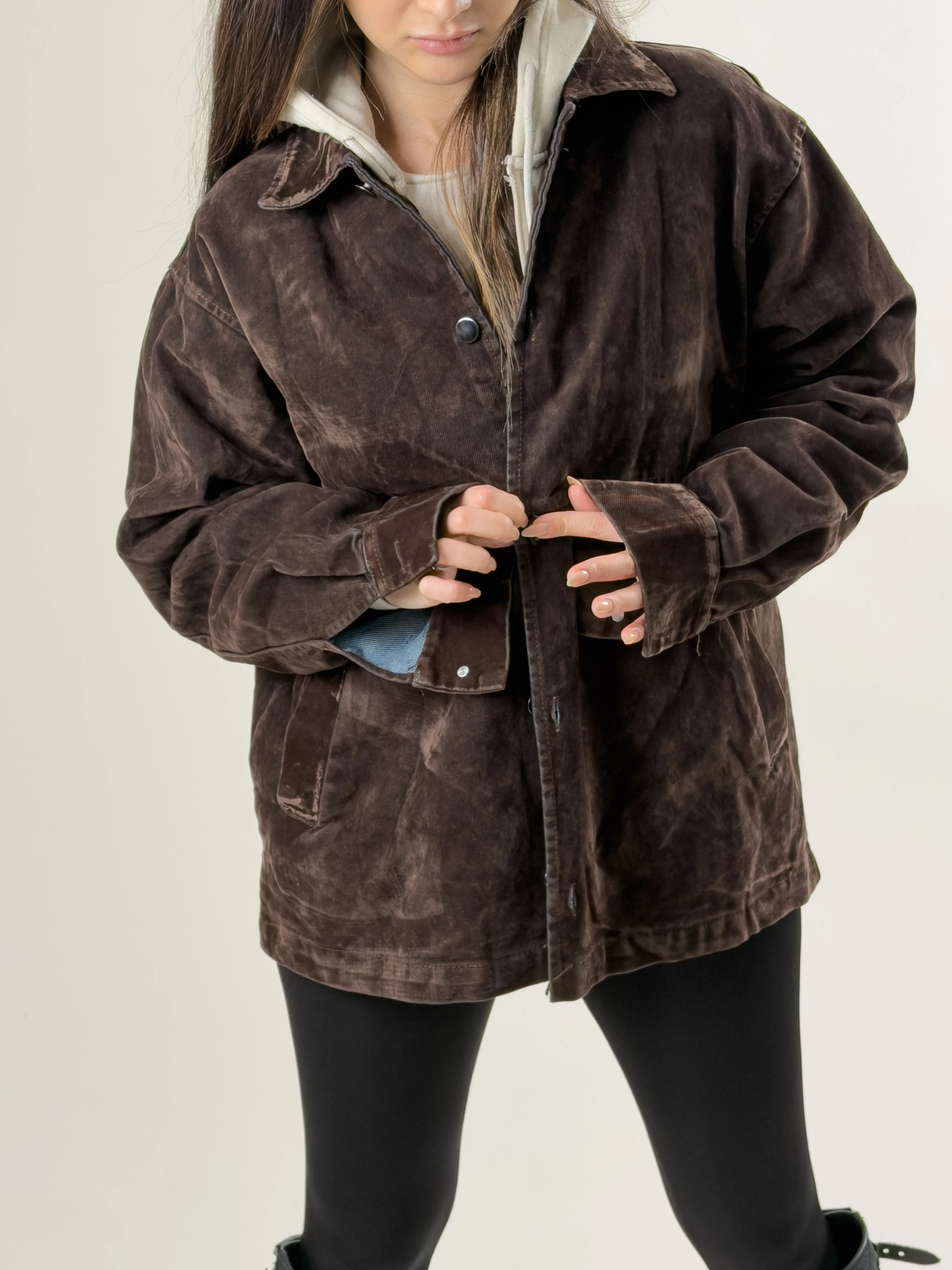 Kadın Kahverengi Süet Ceket COC2625