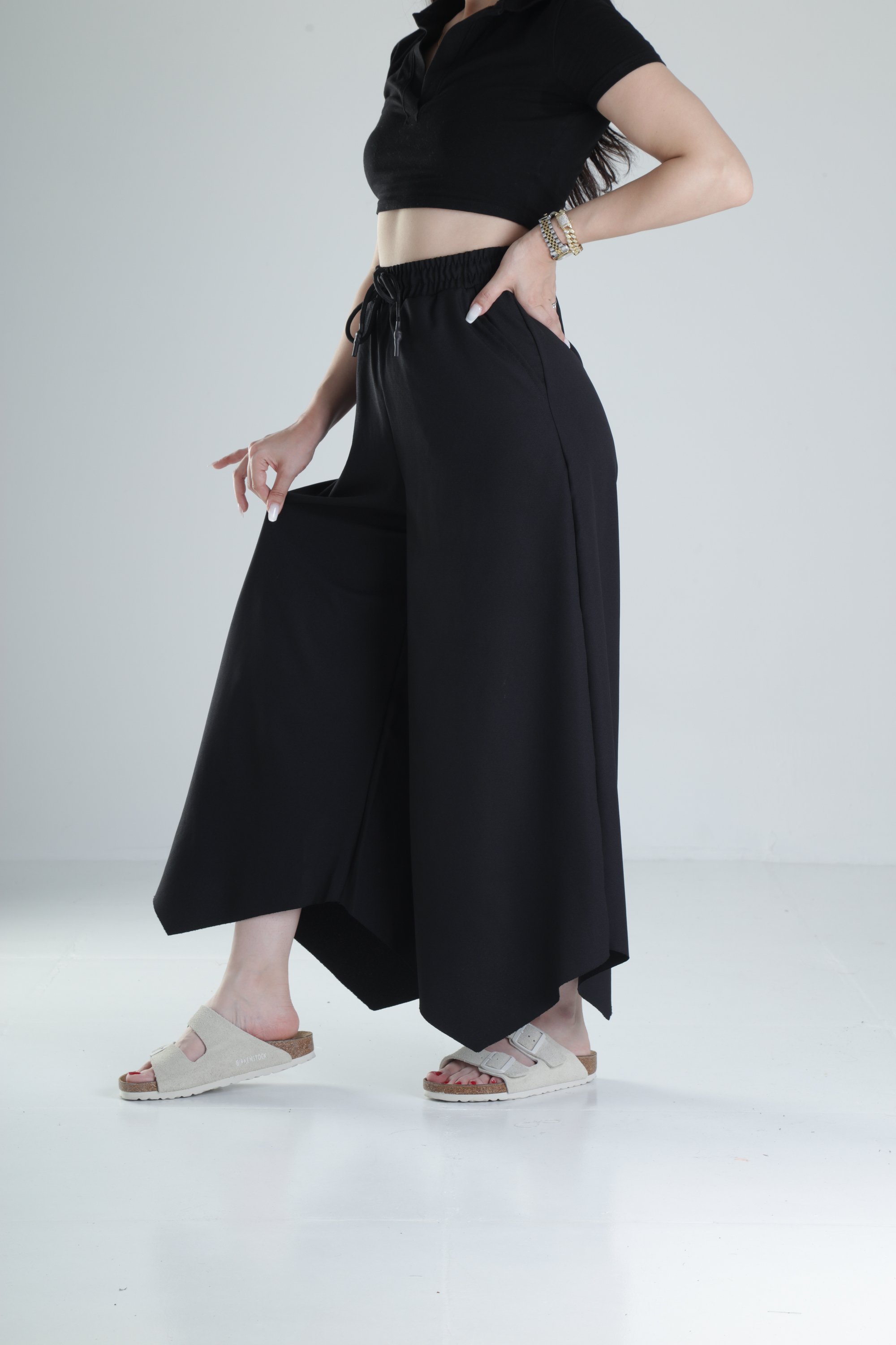 Bürümcük Kumaş Oversize Ok Paça Pantolon
