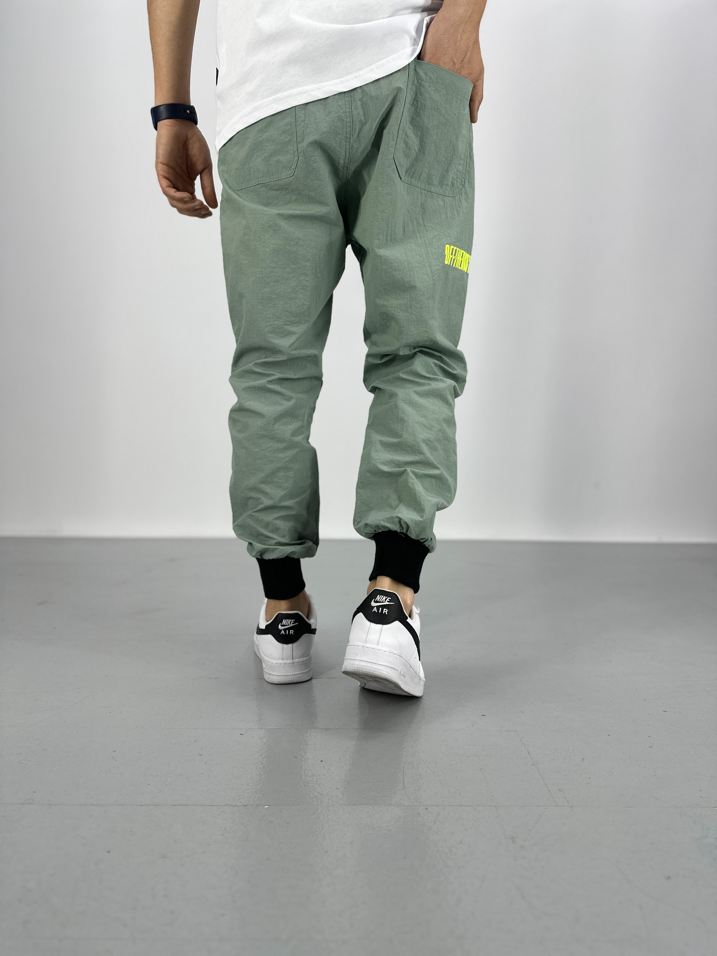 Premium Kalite Su Yeşili Paraşüt Kumaş Jogger