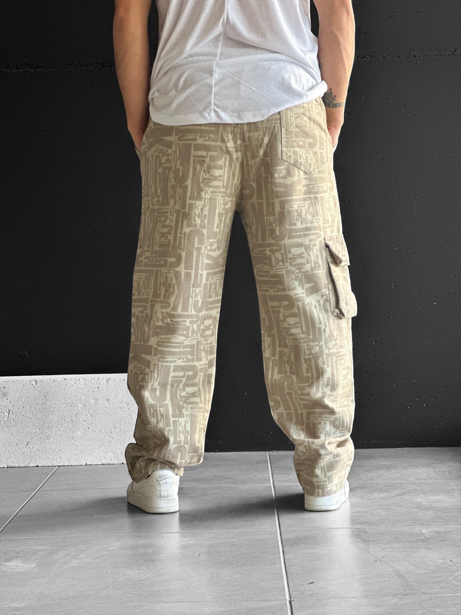 Kargo Cepli Gabardin Kumaş Baggy Pantolon