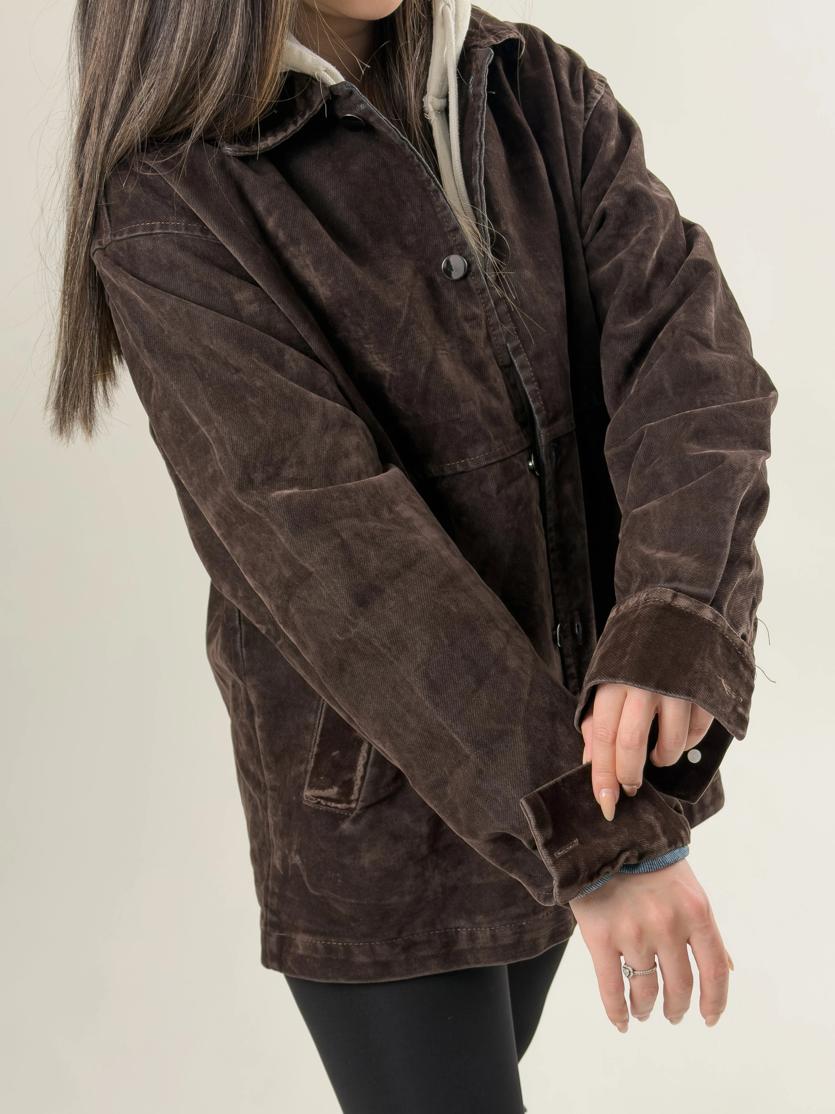 Kadın Kahverengi Süet Ceket COC2625