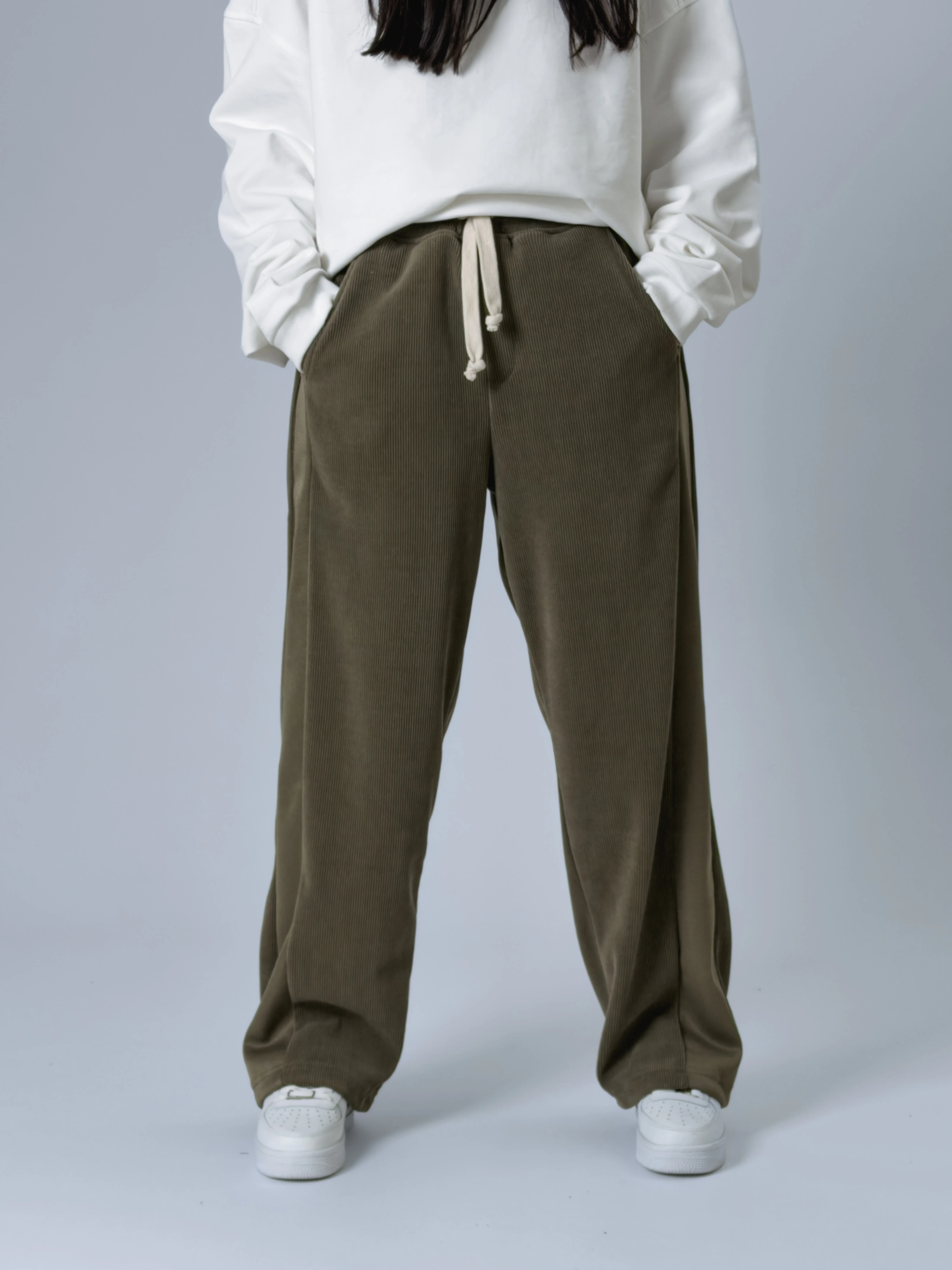 Oversize Haki Kadın Baggy Eşofman COC2533