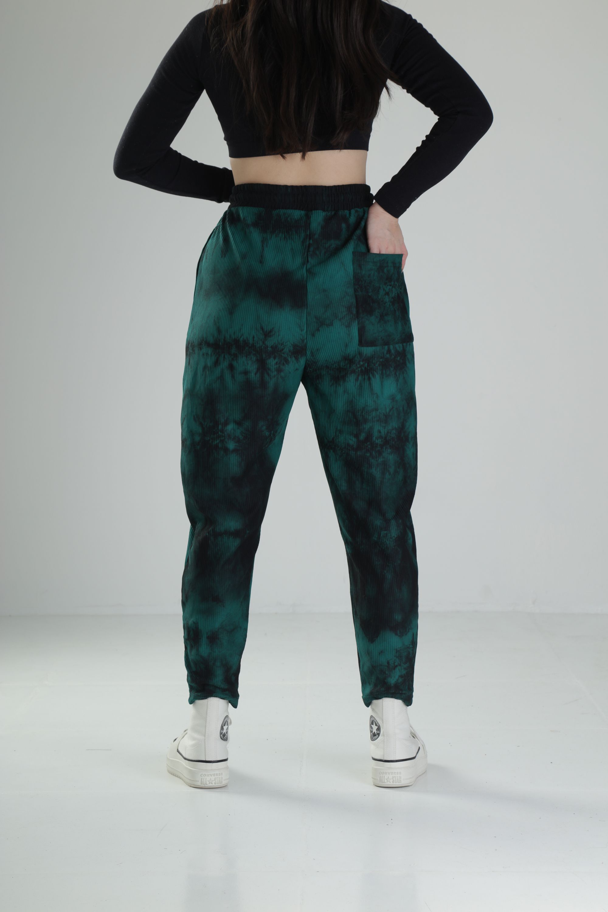 Yeşil Batik Baget Pantolon