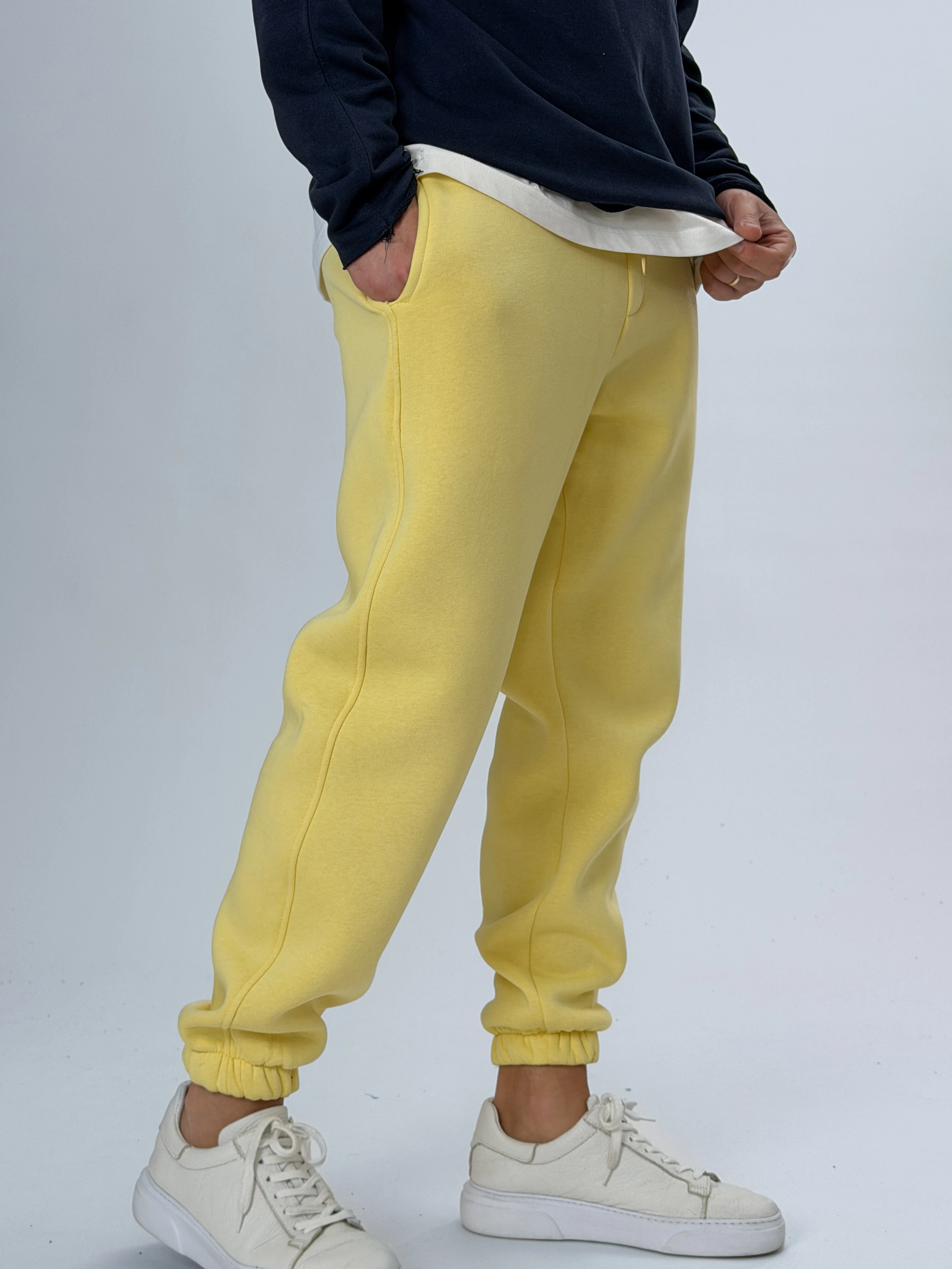 Şardonlu Sarı Erkek Jogger Eşofman COC2555