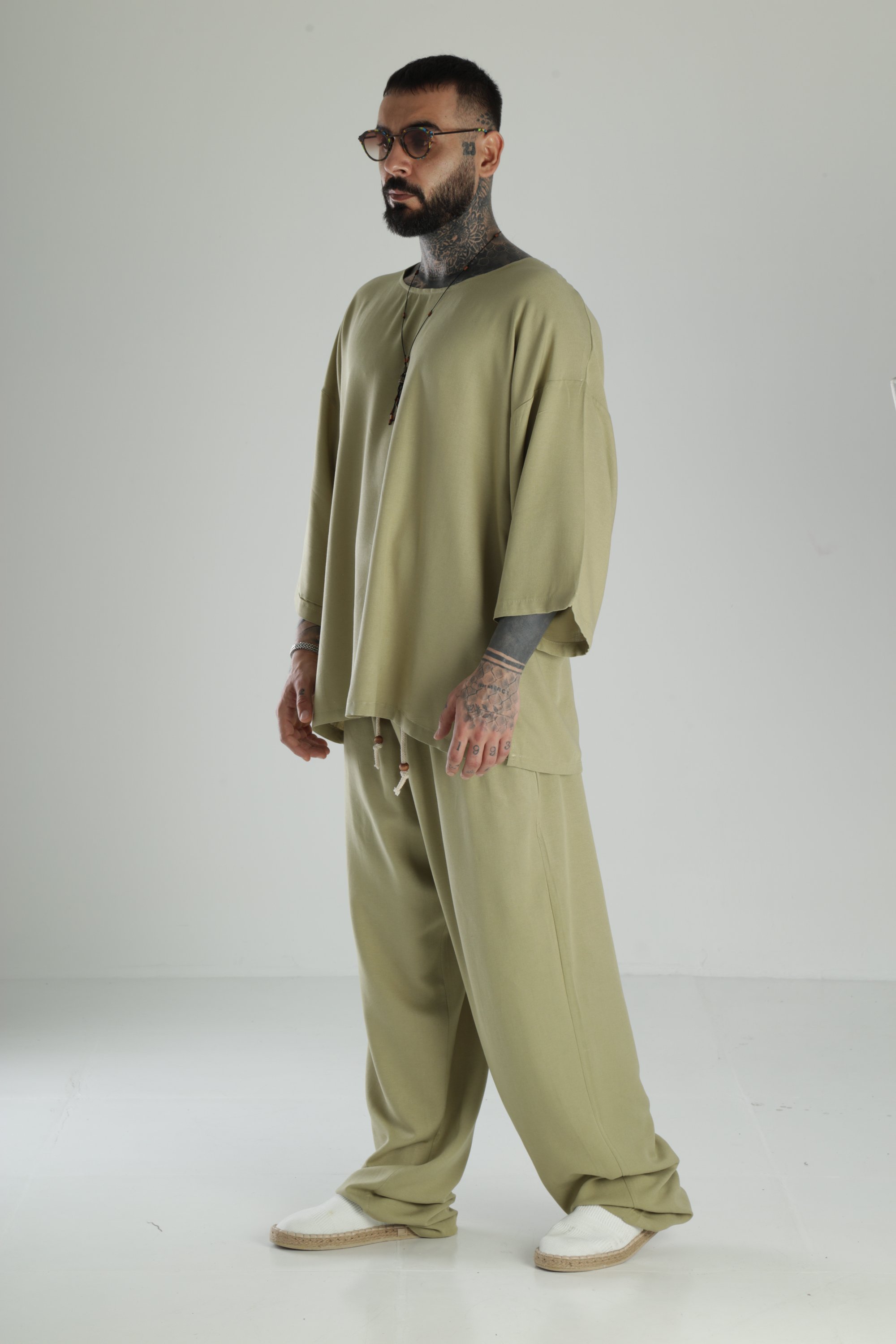 Oversize Haki Keten Takım