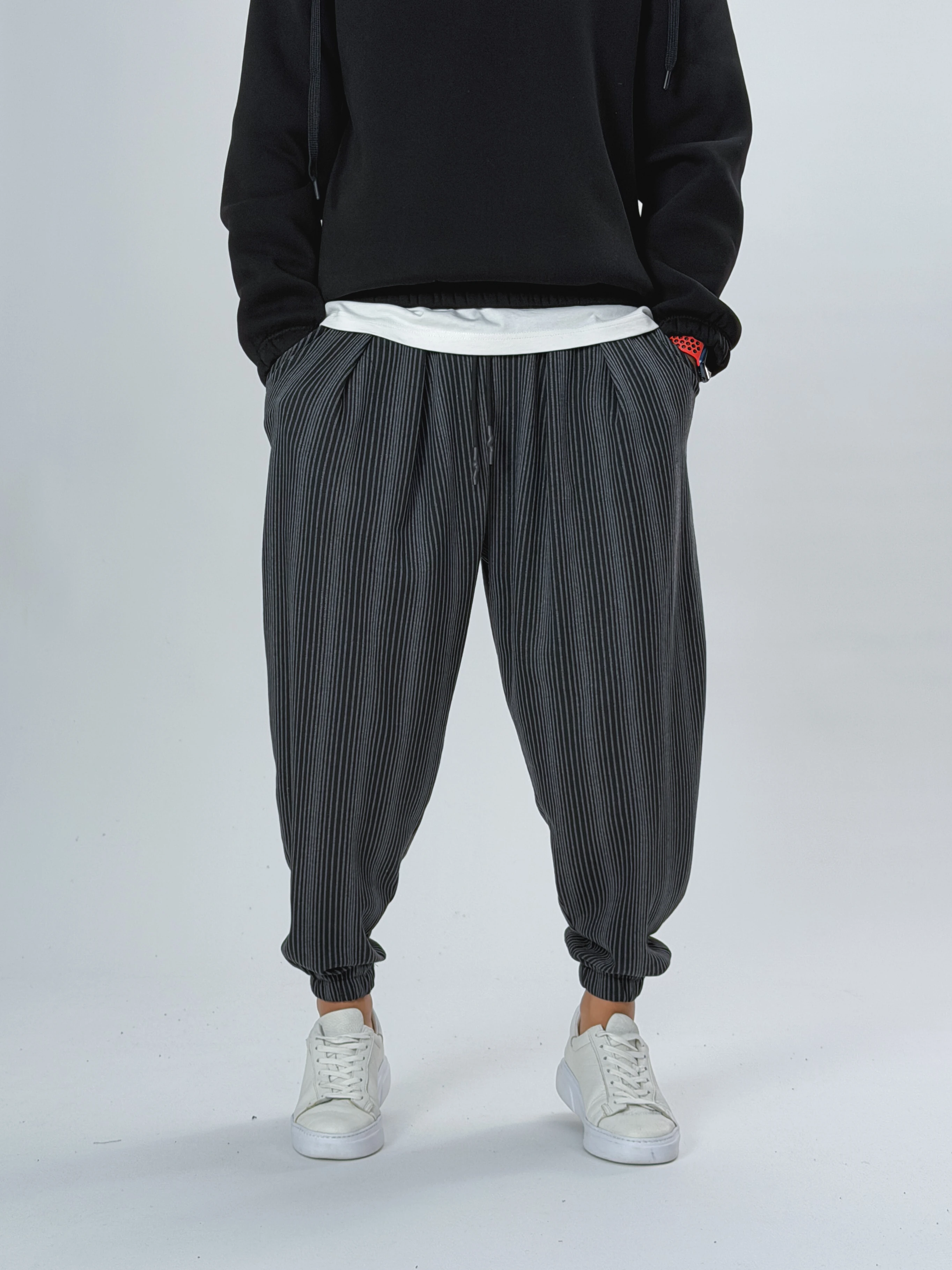 İnce Çizgili Pileli Erkek Yarım Şalvar COC2535