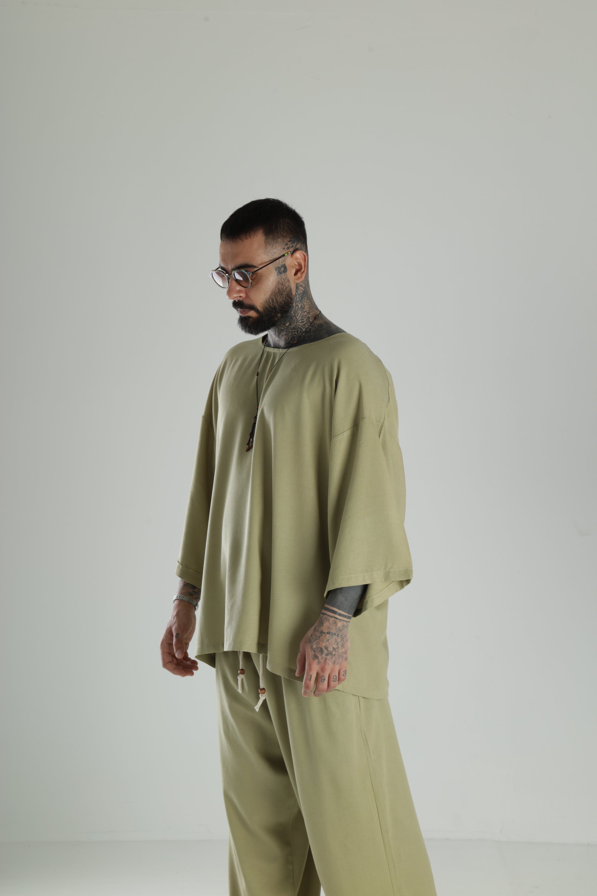 Oversize Haki Keten Takım